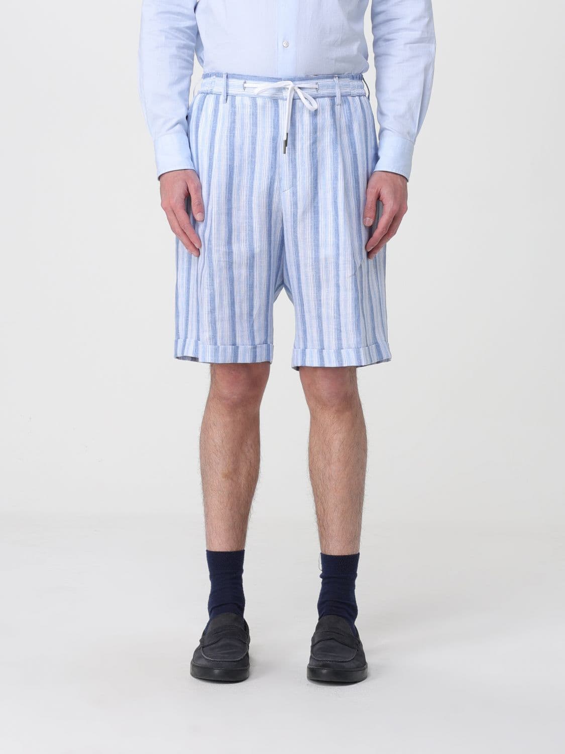 Tagliatore Striped Viscose Blend Shorts