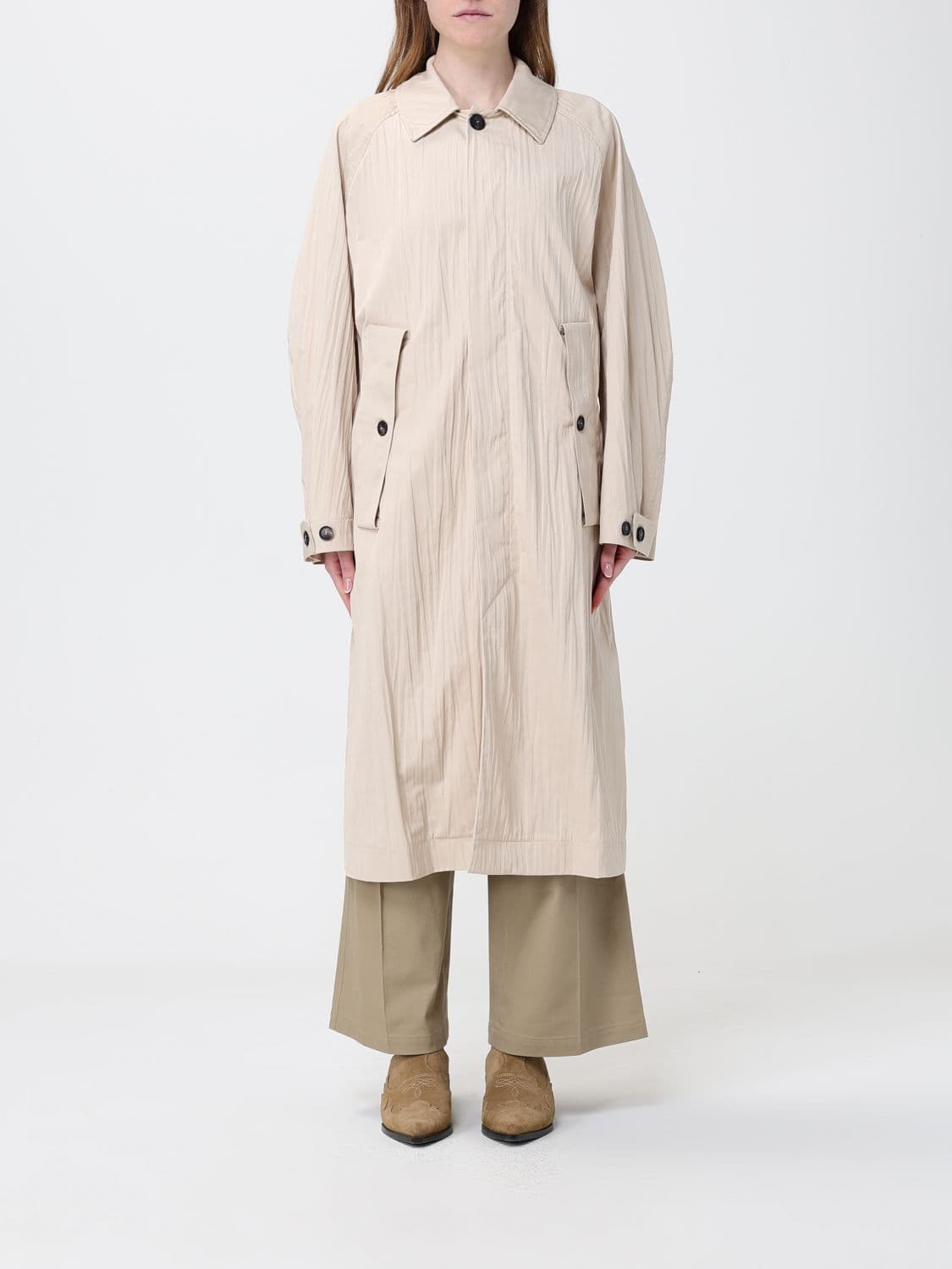 Tela Long Cotton Blend Trench Coat