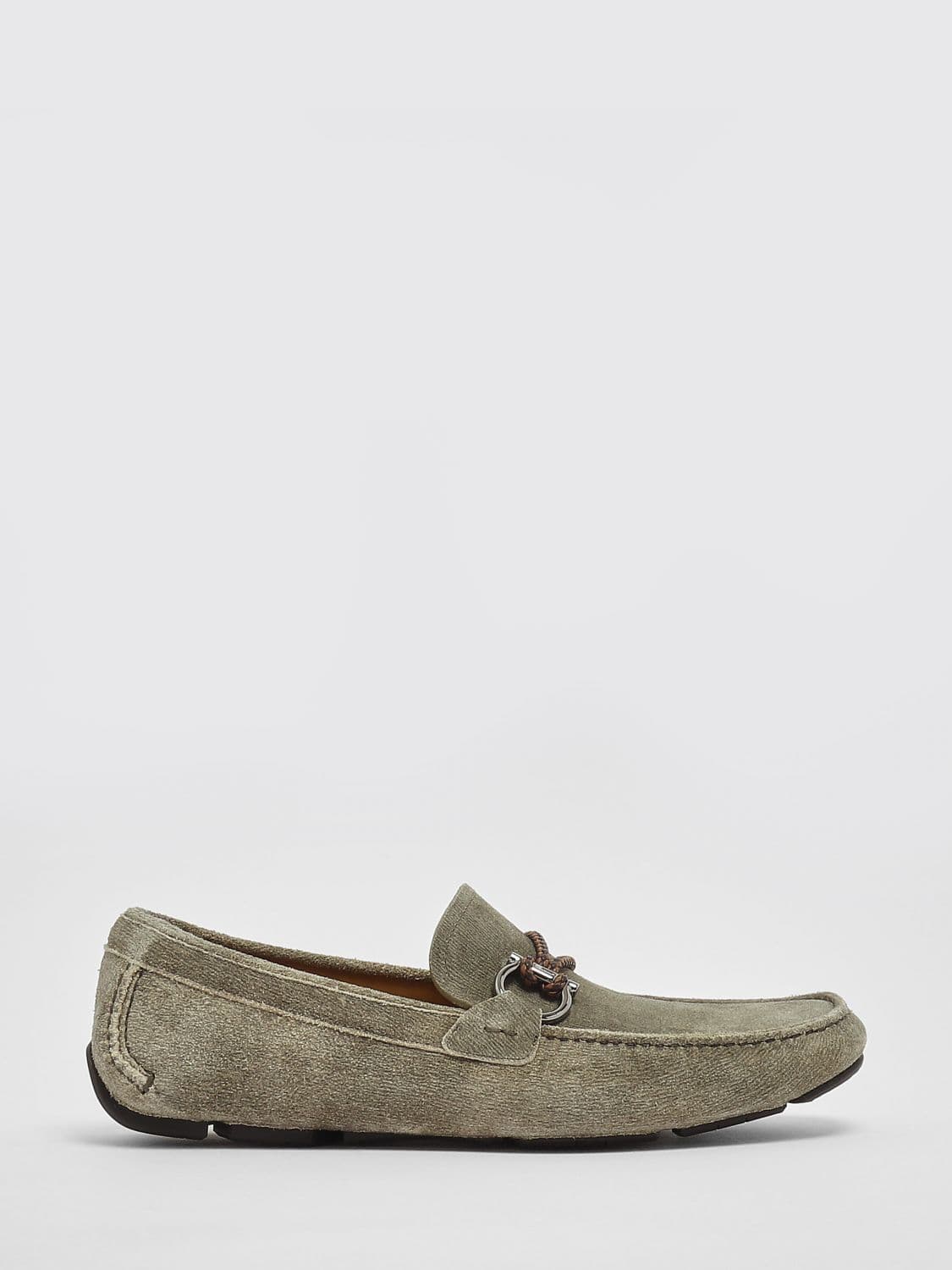 Ferragamo Gancini Suede Driver Loafers