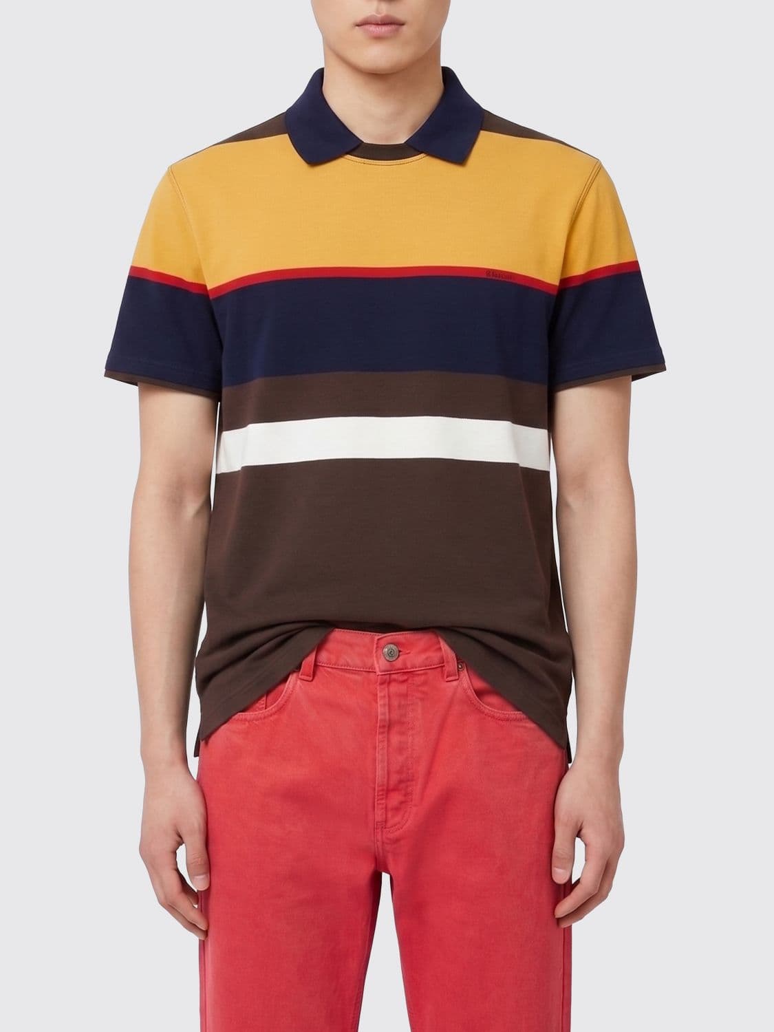 Versace Striped Cotton Polo Shirt