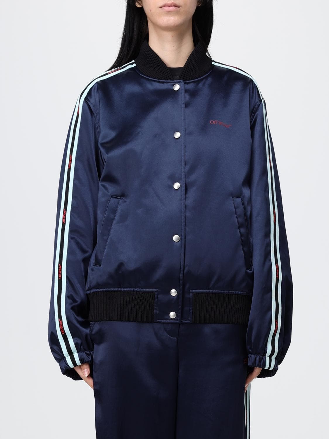 Off-White Satin Bomber Jacket