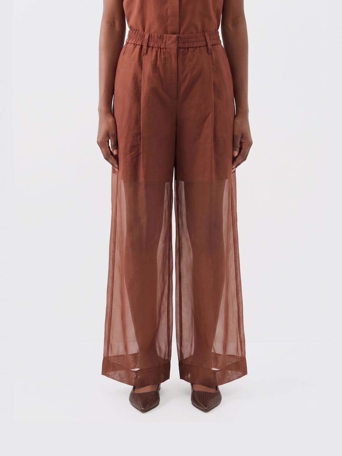 Brunello Cucinelli Wide-Leg Cotton Trousers · 40
