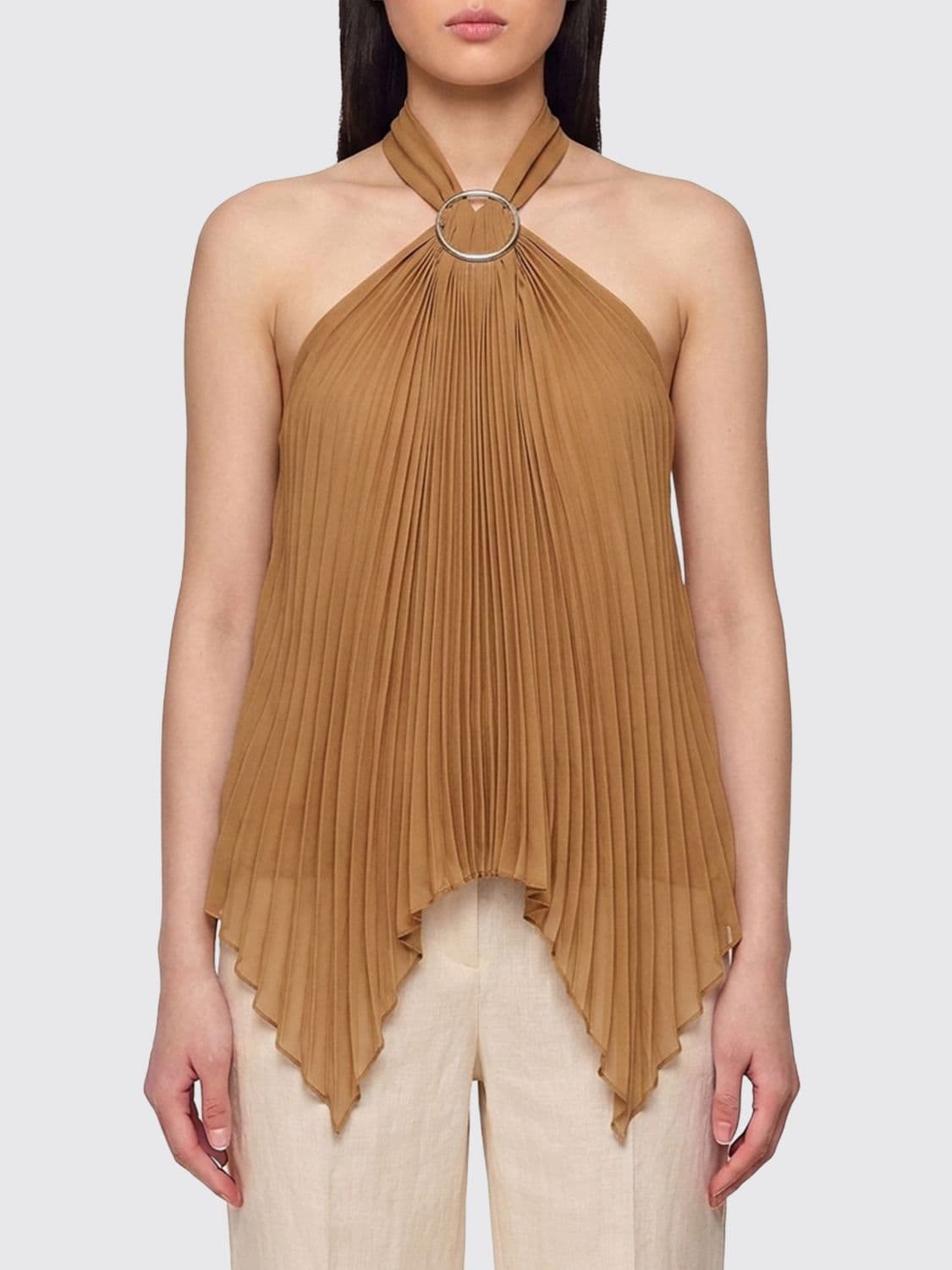 Max Mara Valzer Pleated Polyester Top