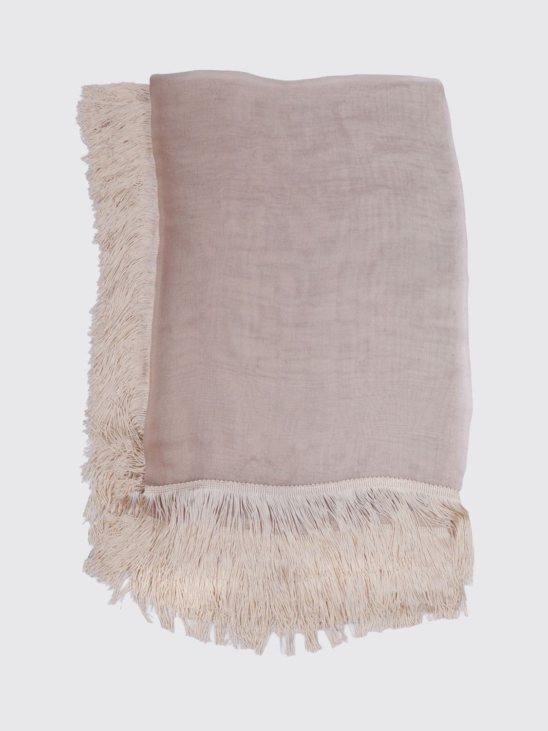 Faliero Sarti Silk Blend Scarf With Fringes