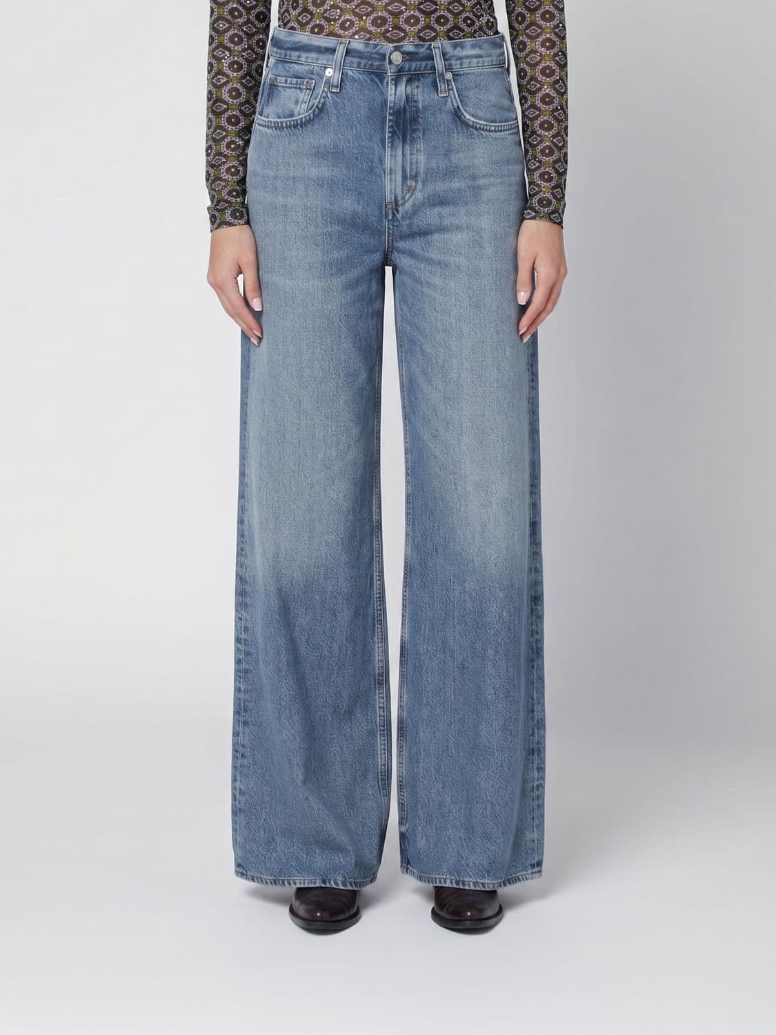 Citizens Of Humanity Cotton Denim Wide-Leg Jeans