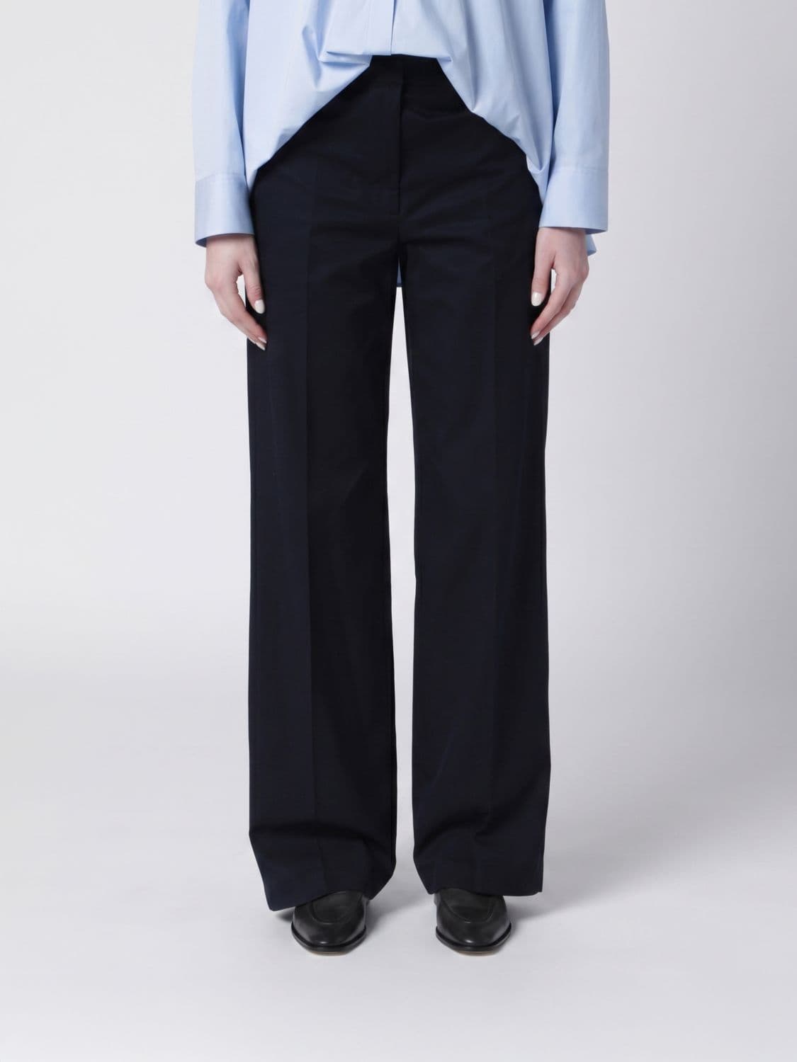 Pt Torino Stretch Cotton Palazzo Trousers