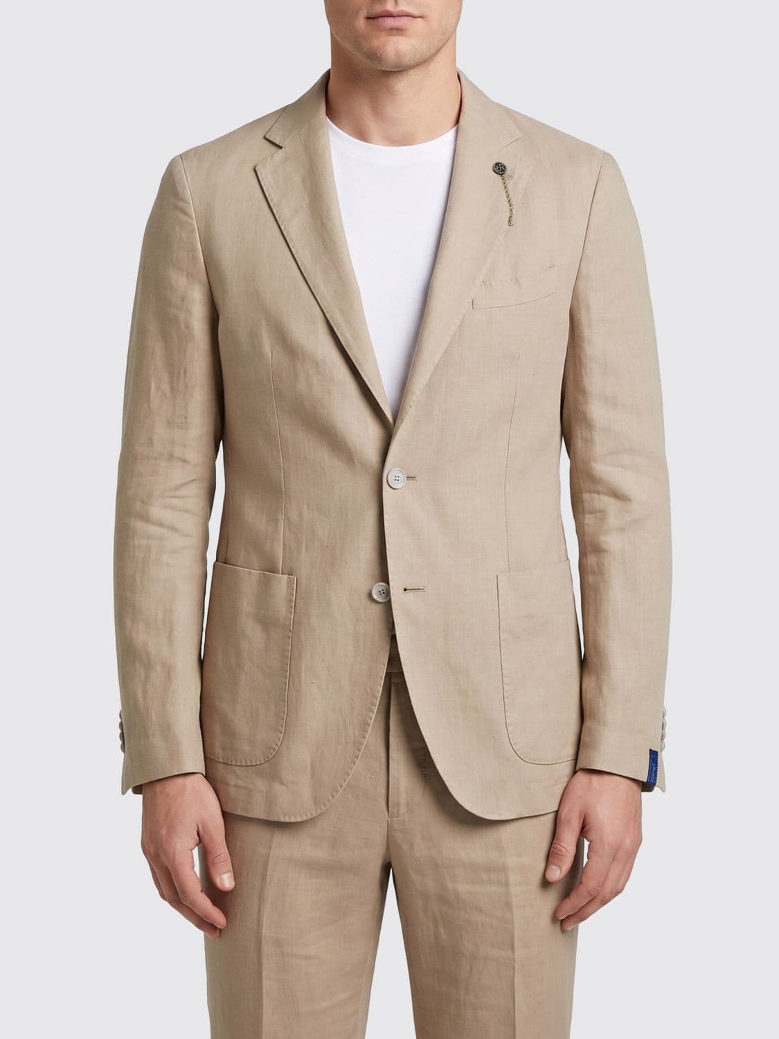 Santaniello Linen Single-Breasted Blazer