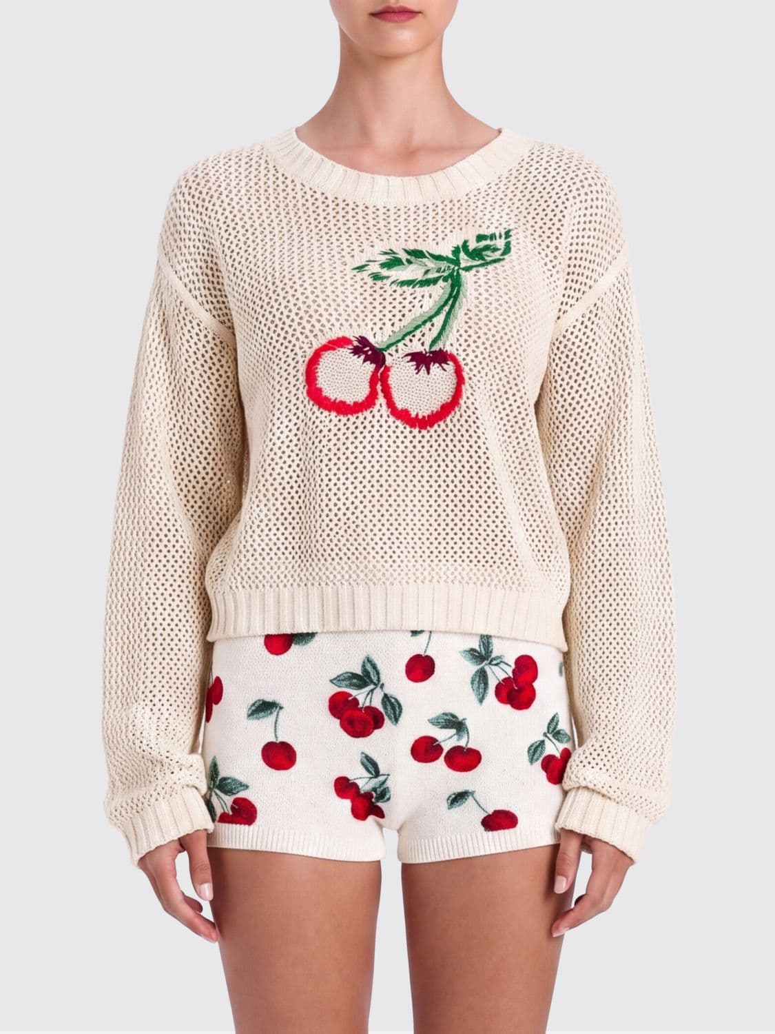 Twinset Openwork Cotton Knit with Cherries