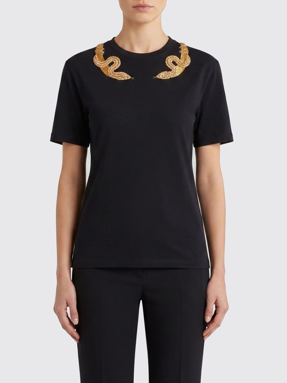 Roberto Cavalli T-shirts with Jewel Snake