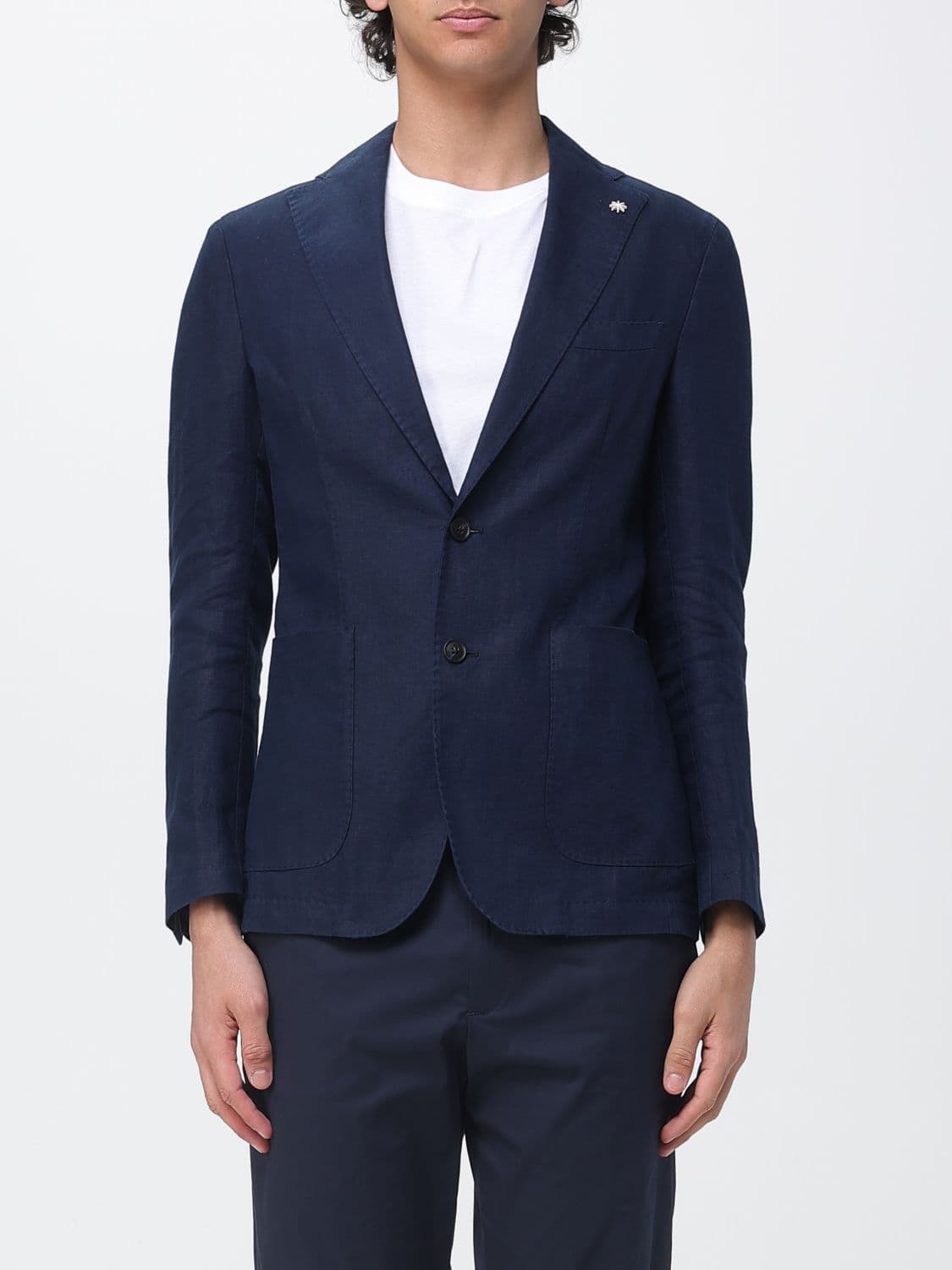 Manuel Ritz Single Breasted Linen Blazer