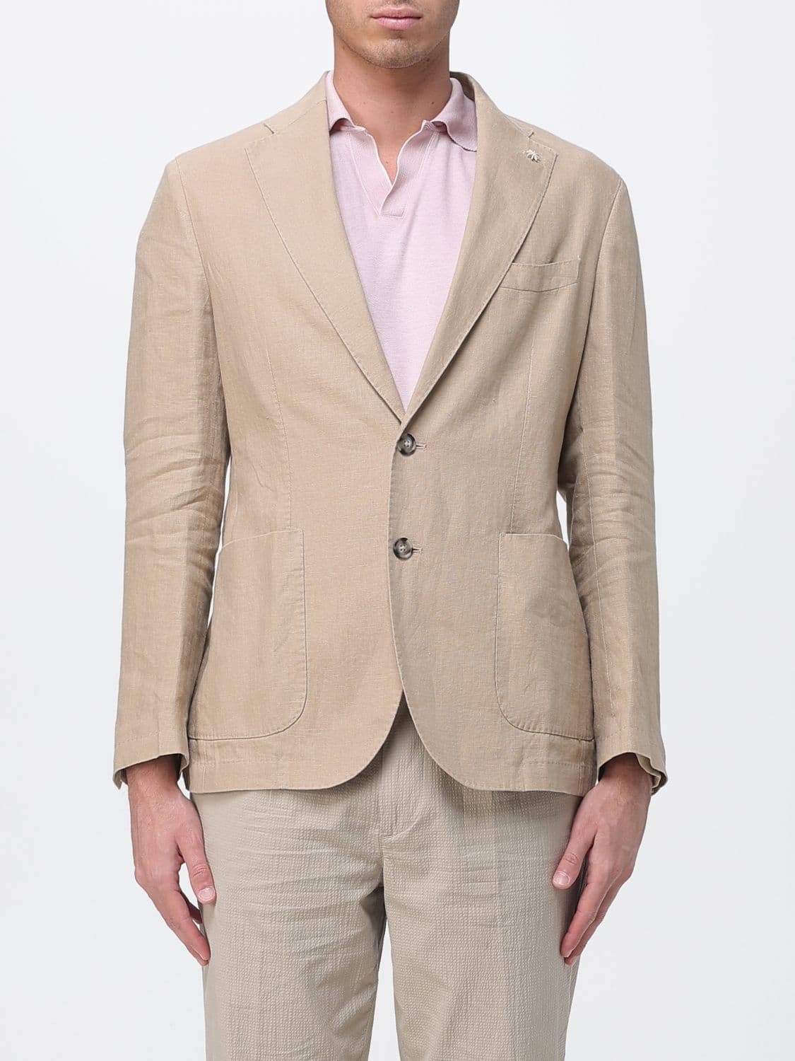 Manuel Ritz Single Breasted Linen Blazer