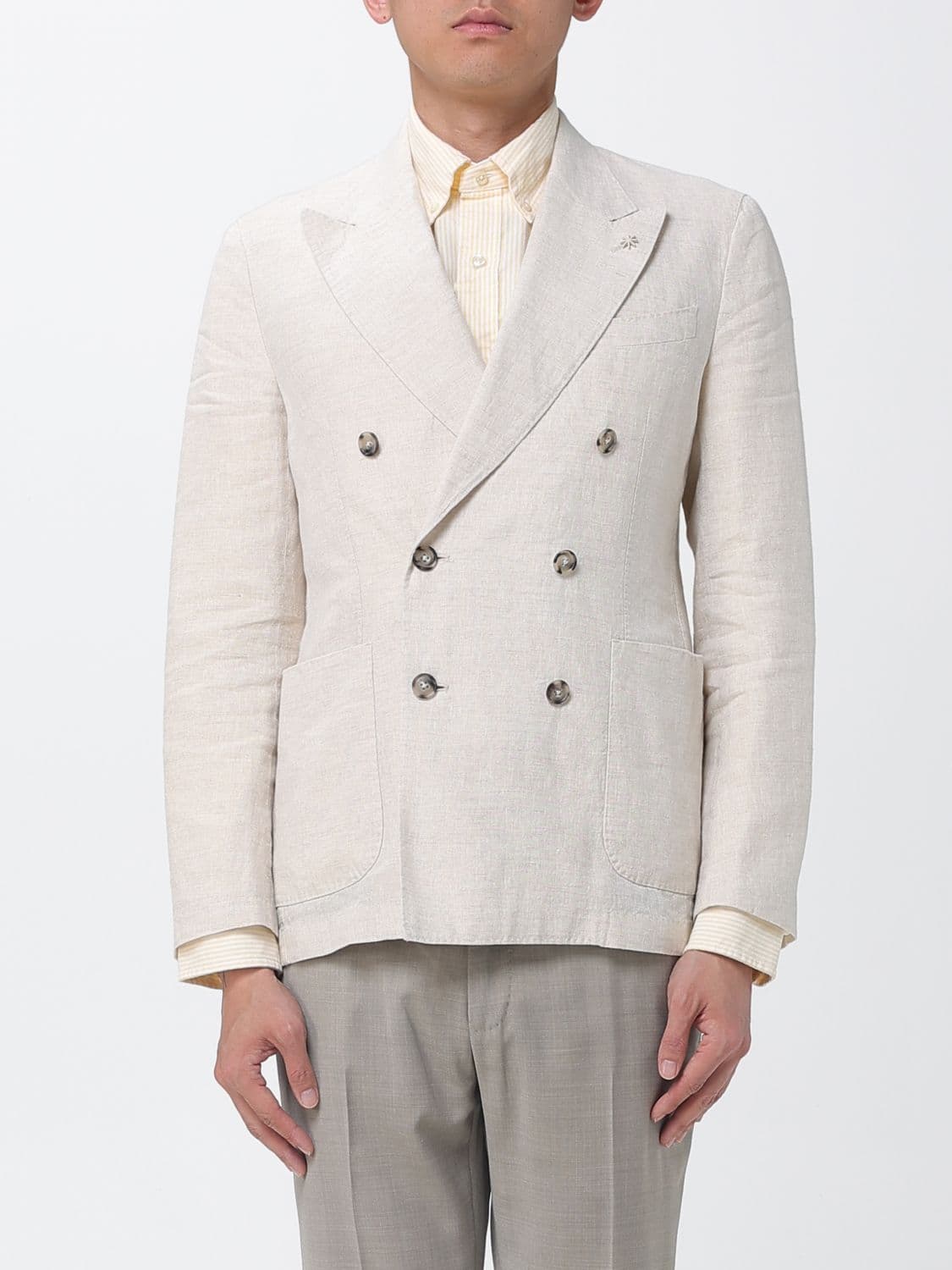Manuel Ritz Single-Breasted Linen Blazer