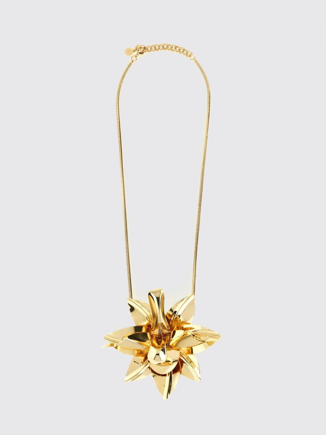 Rabanne Brass Necklace with Pendant · OS