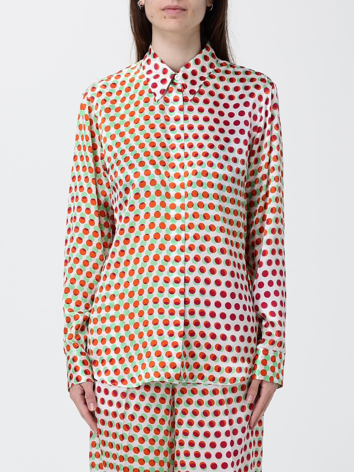 Dries Van Noten Polka Dot Silk Shirt · 42