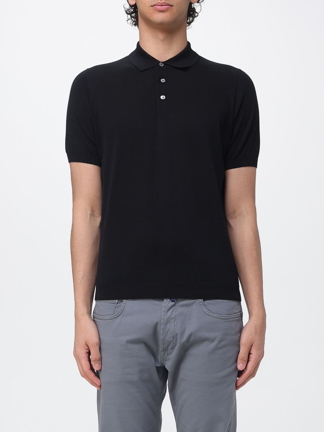 Drumohr Cotton Knit Polo Shirt