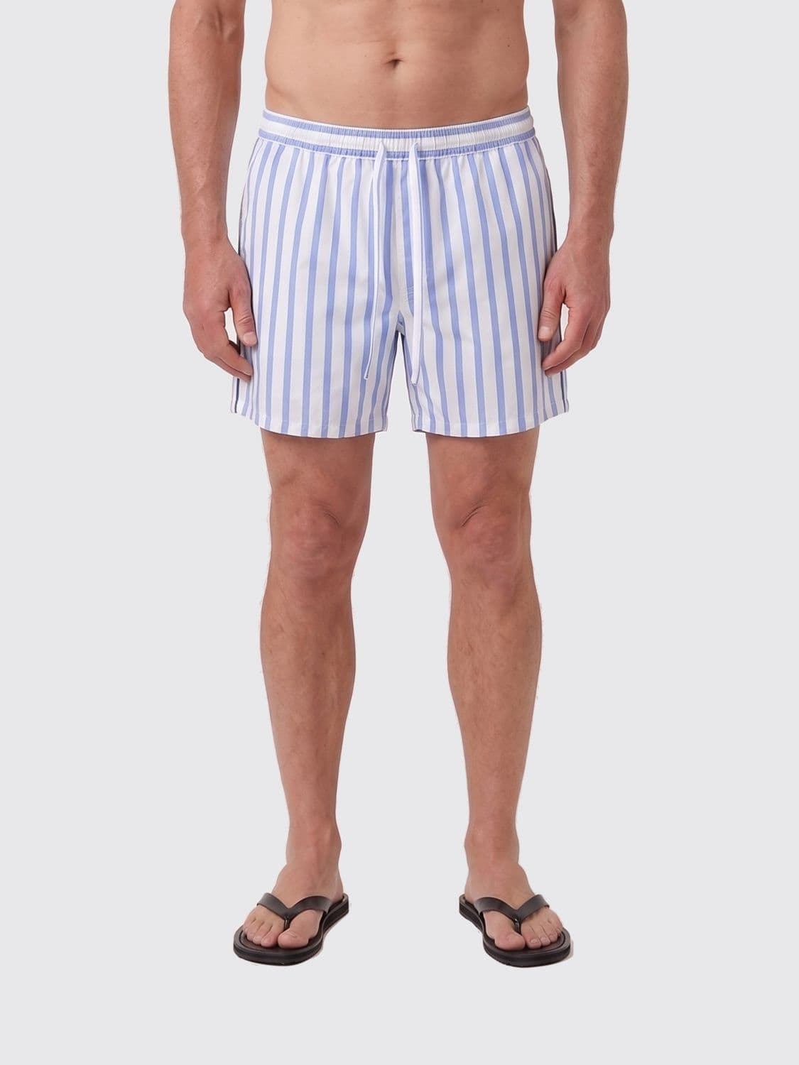 Dolce & Gabbana Striped Cotton and Silk Blend Shorts with Waist Drawstring