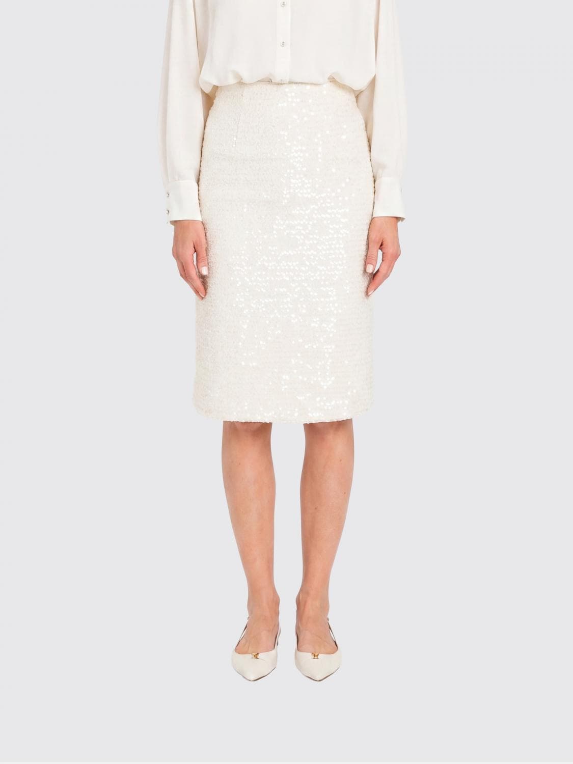 Twinset High-Waisted Sequin-Embroidered Pencil Miniskirt
