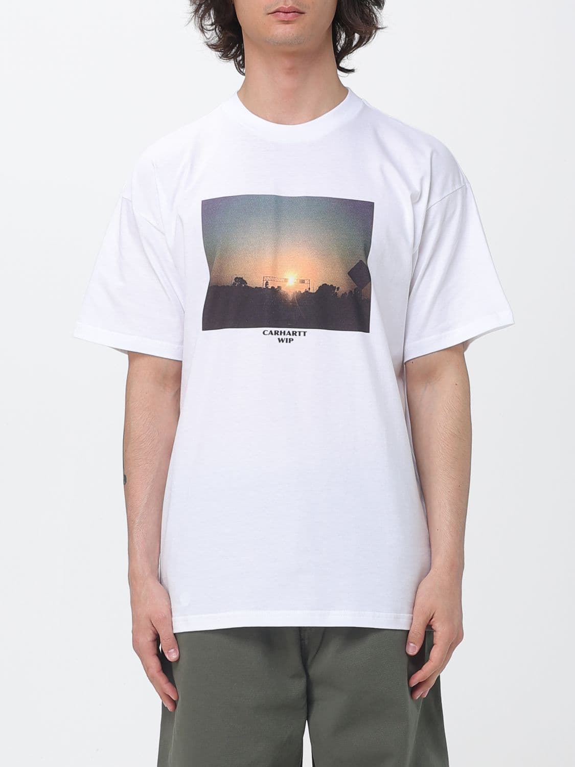 Carhartt Wip Graphic Print Organic Cotton T-Shirt with Contrast Logo