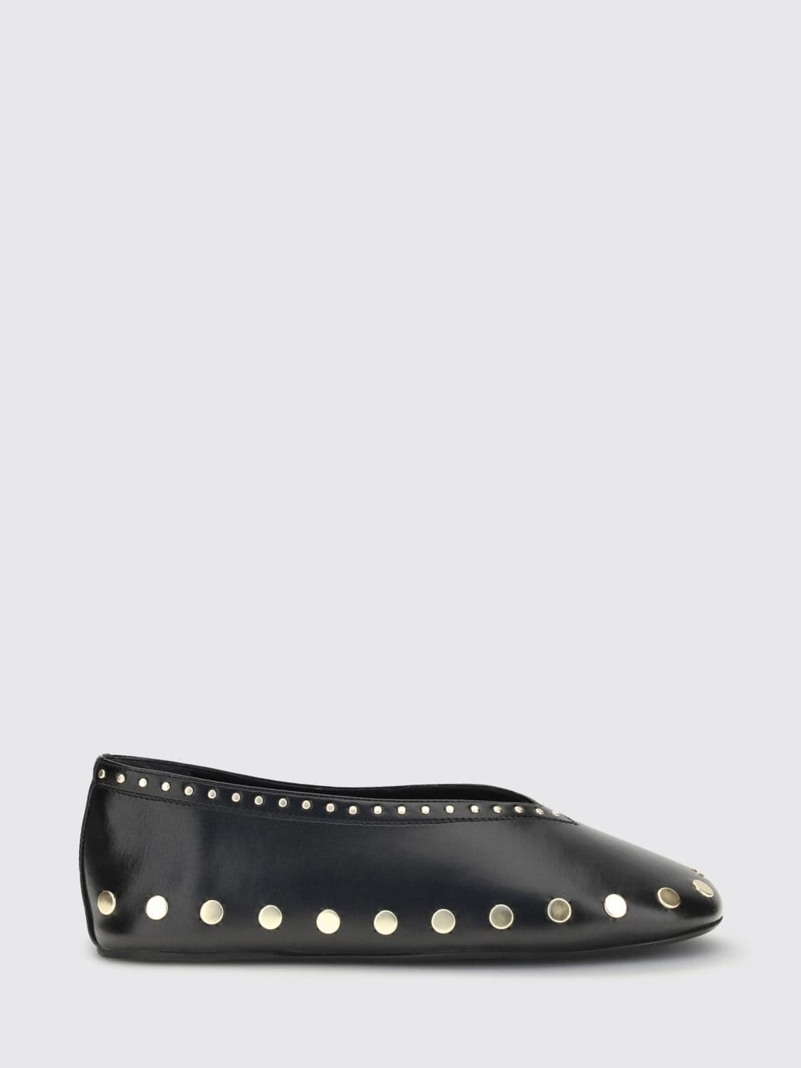Ganni Jenny Studded Polyurethane Blend Ballerina · 40