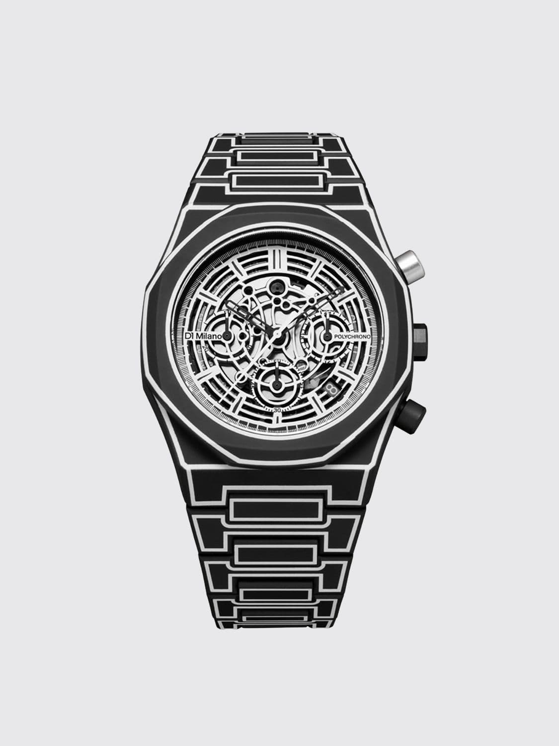 D1 Milano Black Sketch Polycarbonate Watch