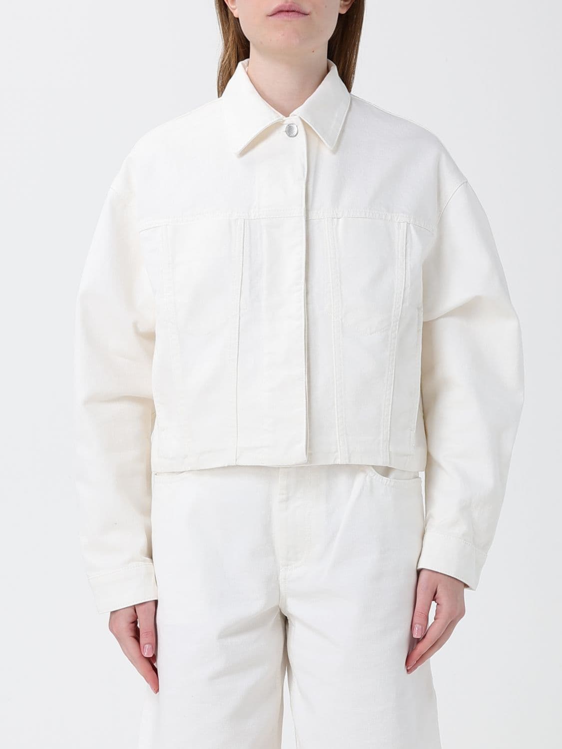 Maison Kitsuné Denim Shirt Jacket in Cotton with a Concealed Closure