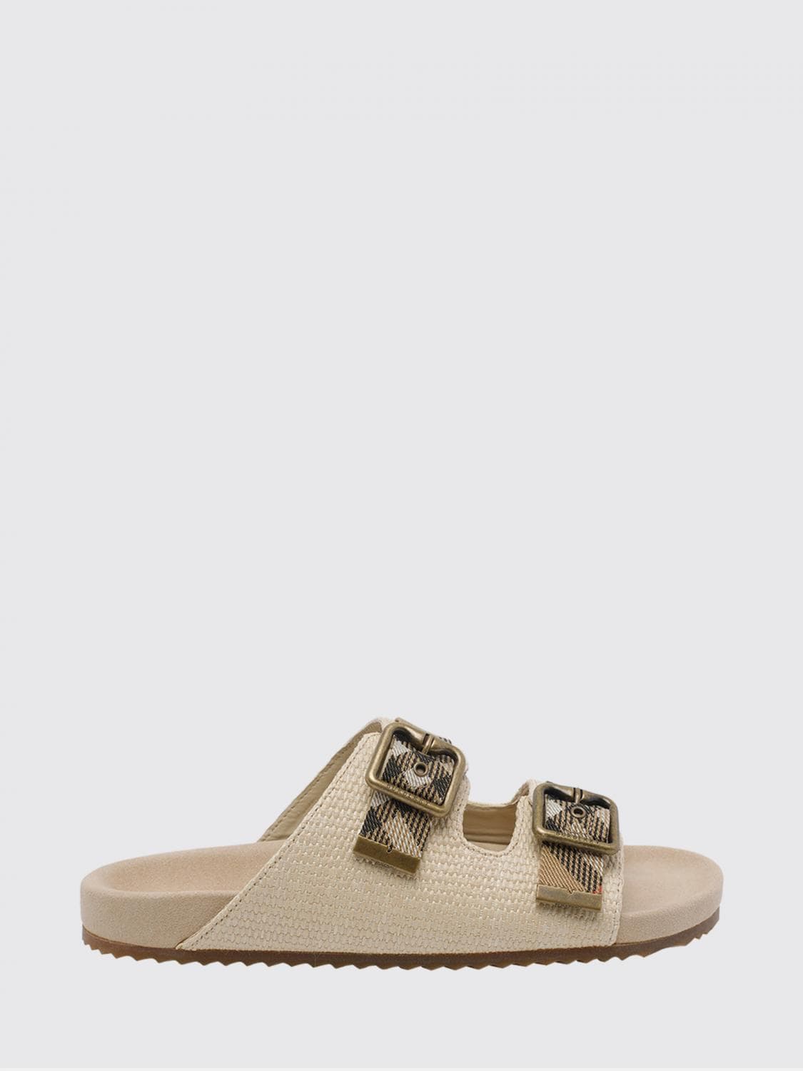Burberry Urchin Vintage Check Raffia And Canvas Sandals