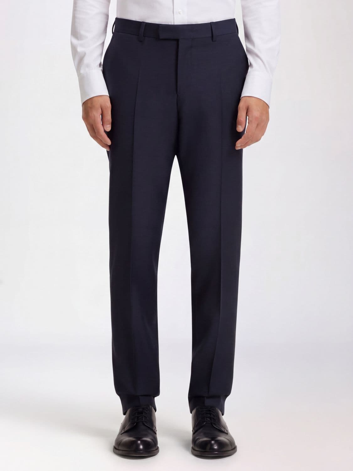 Boss Slim Fit Virgin Wool Tailored Trousers with Belt Loops