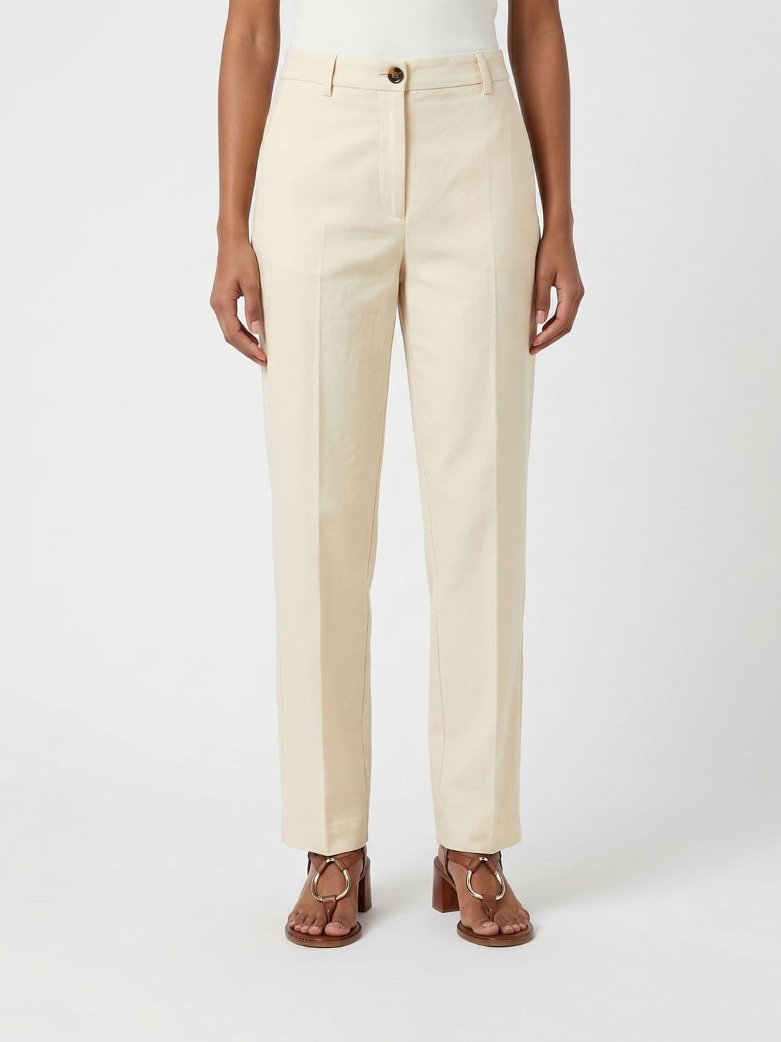 Dries Van Noten High-Waisted Skinny Trousers in Cotton Gabardine