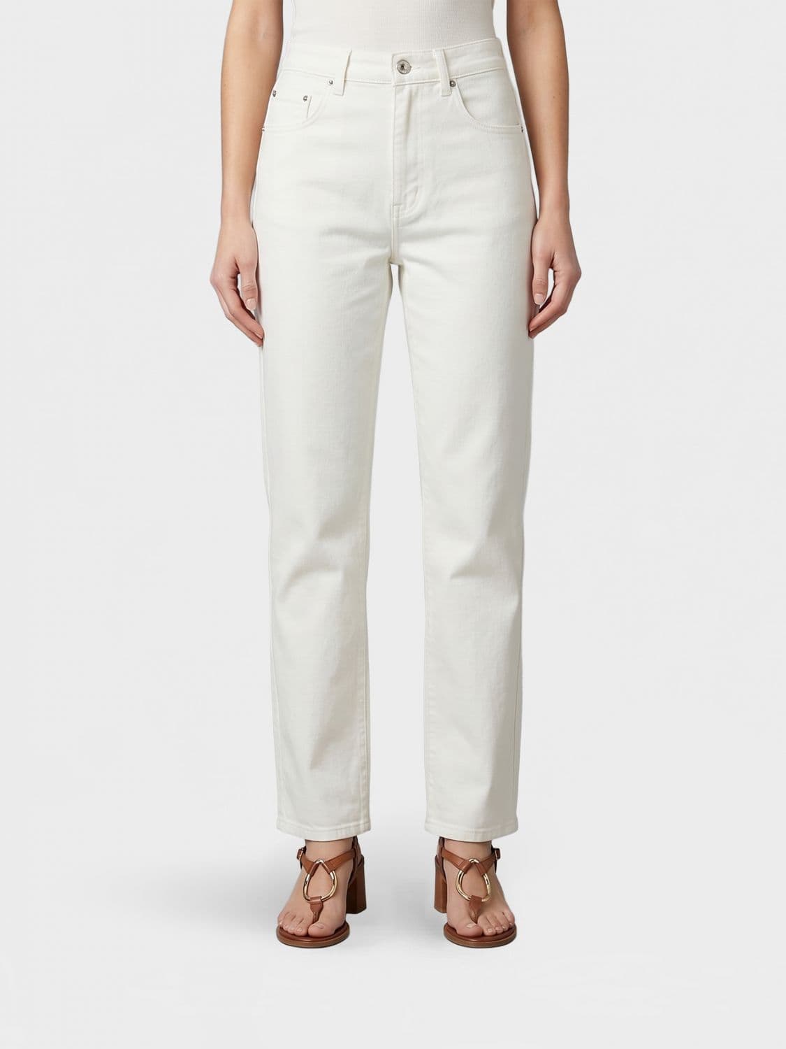 Victoria Victoria Beckham Mid-Rise Straight-Leg Jeans in Cotton Denim