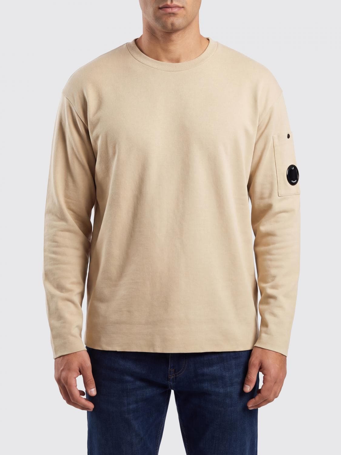 C.p. Company C. P. COMPANY Long-Sleeved Cotton T-Shirt with Applied Logo