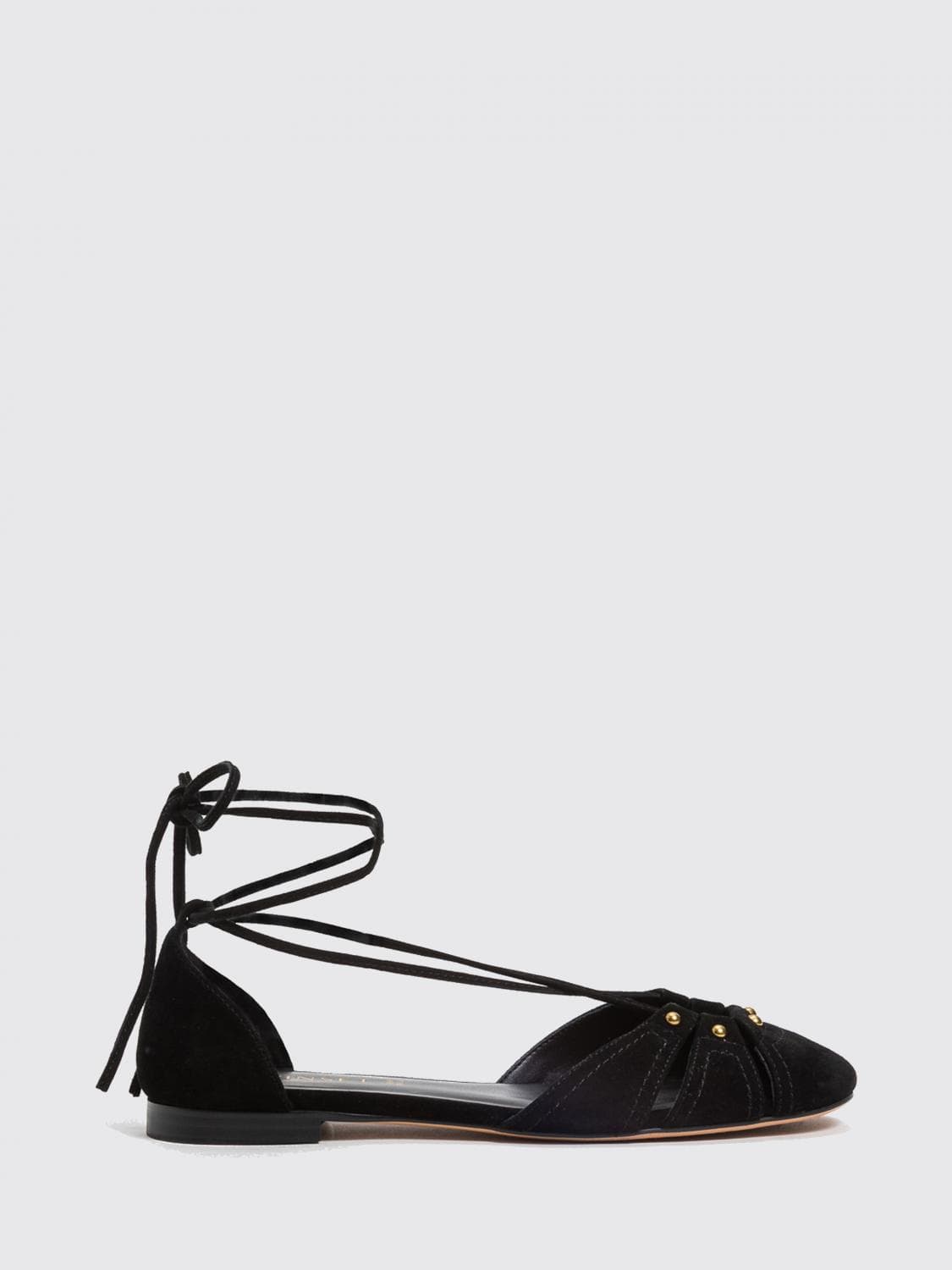 Twinset Suede Ballerinas with Studs