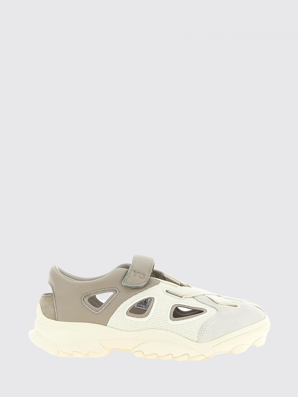 Y-3 GSG9 Mesh and Leather Sandals with Cut-Out Design and Velcro Closure