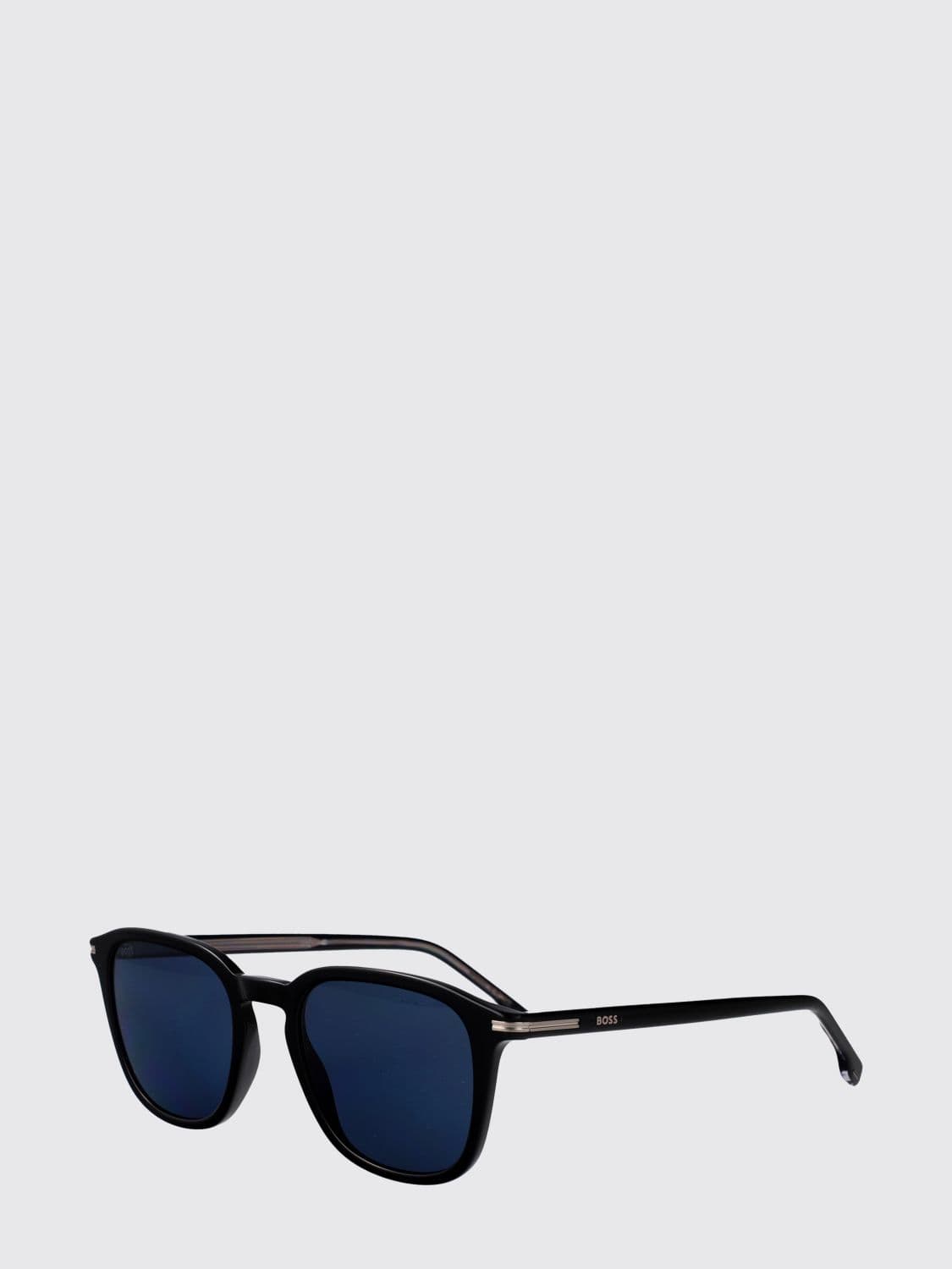 Boss Aviator Sunglasses in Acetate with Rounded Shape and Logo · 51