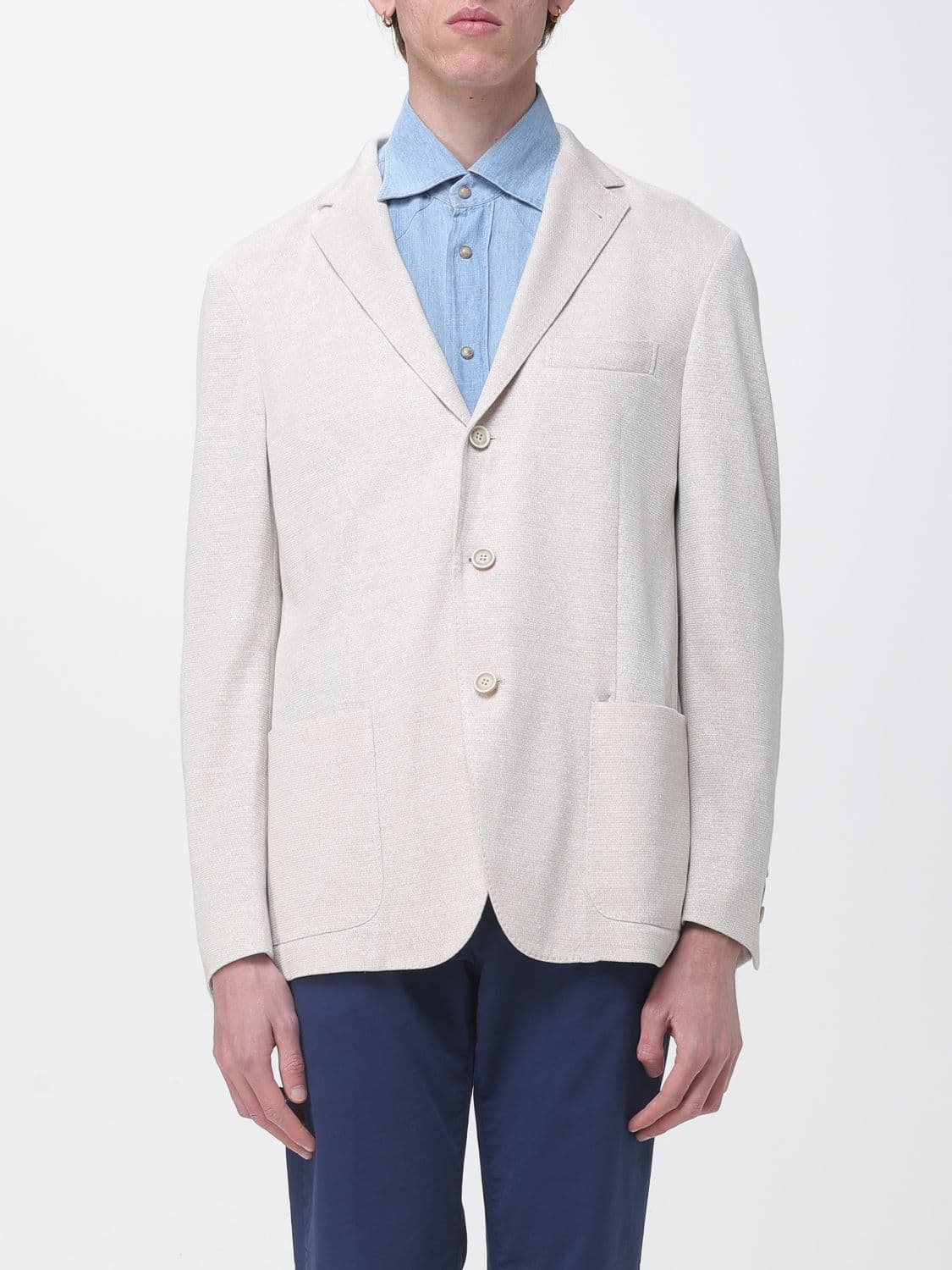 Eleventy Single-Breasted Linen and Cotton Blazer