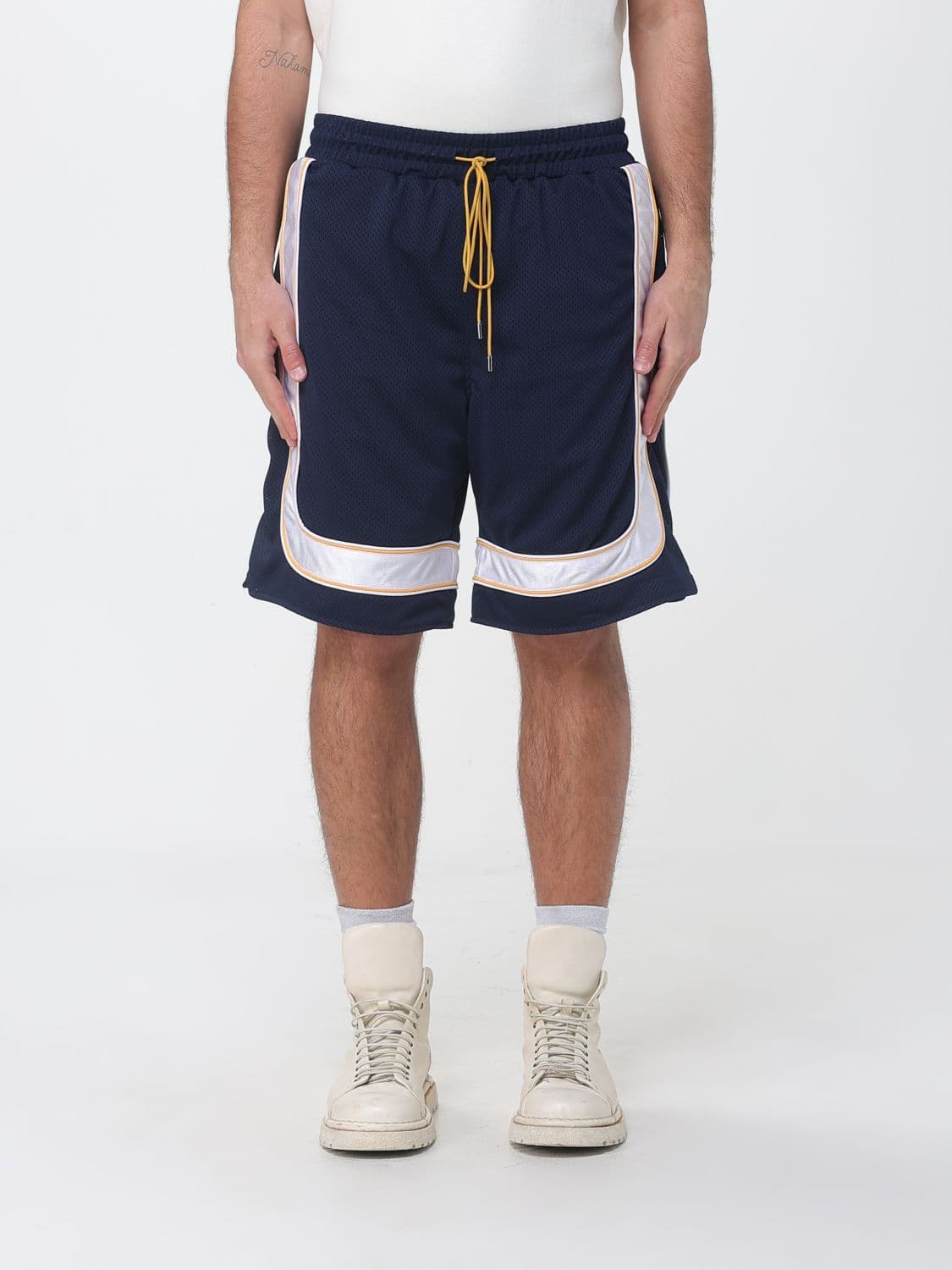 Rhude Bicolor Polyester Sports Shorts with Side Bands