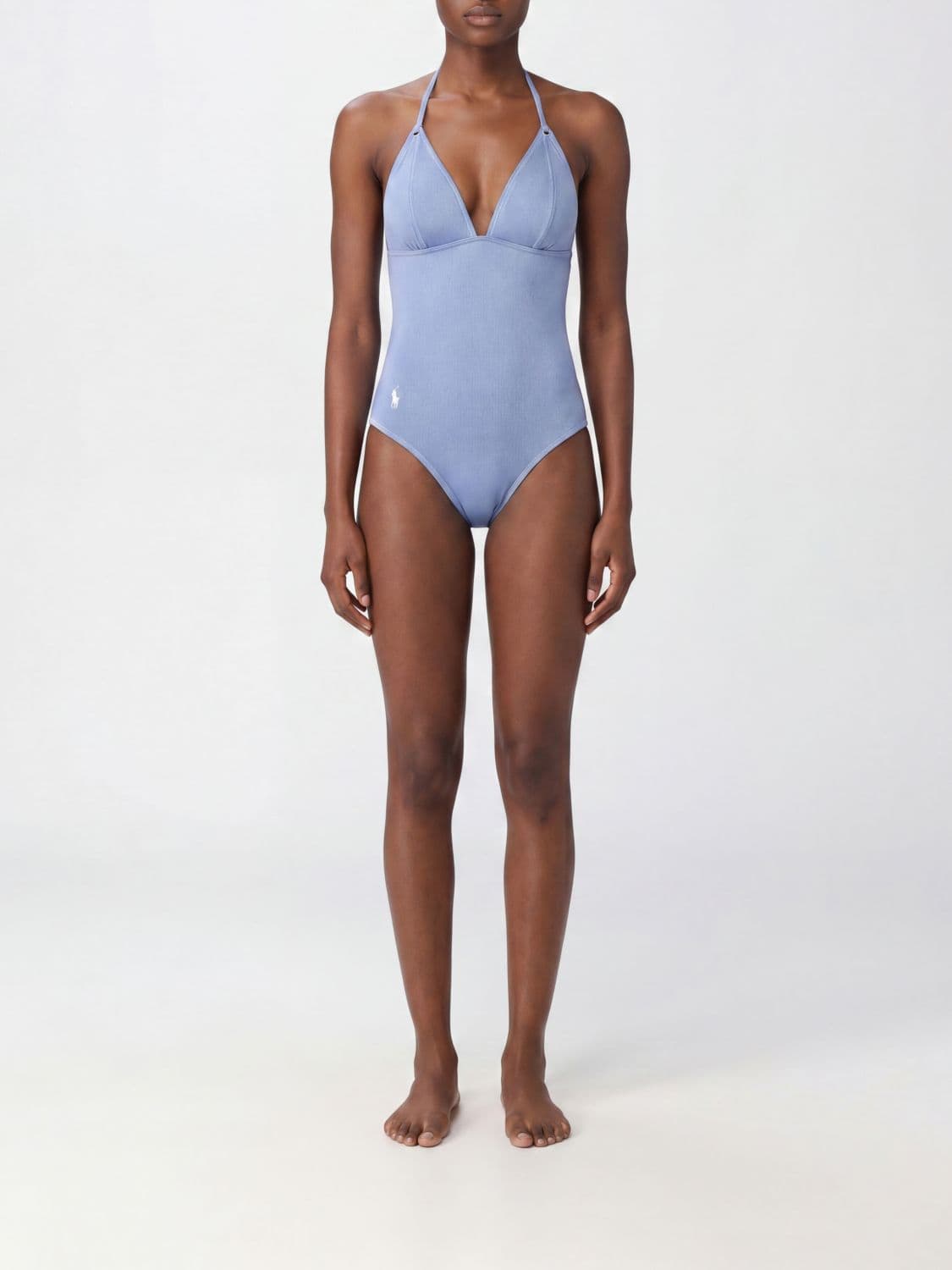 Polo Ralph Lauren One-Piece Nylon Swimsuit with Tie-Shoulder Straps · XS