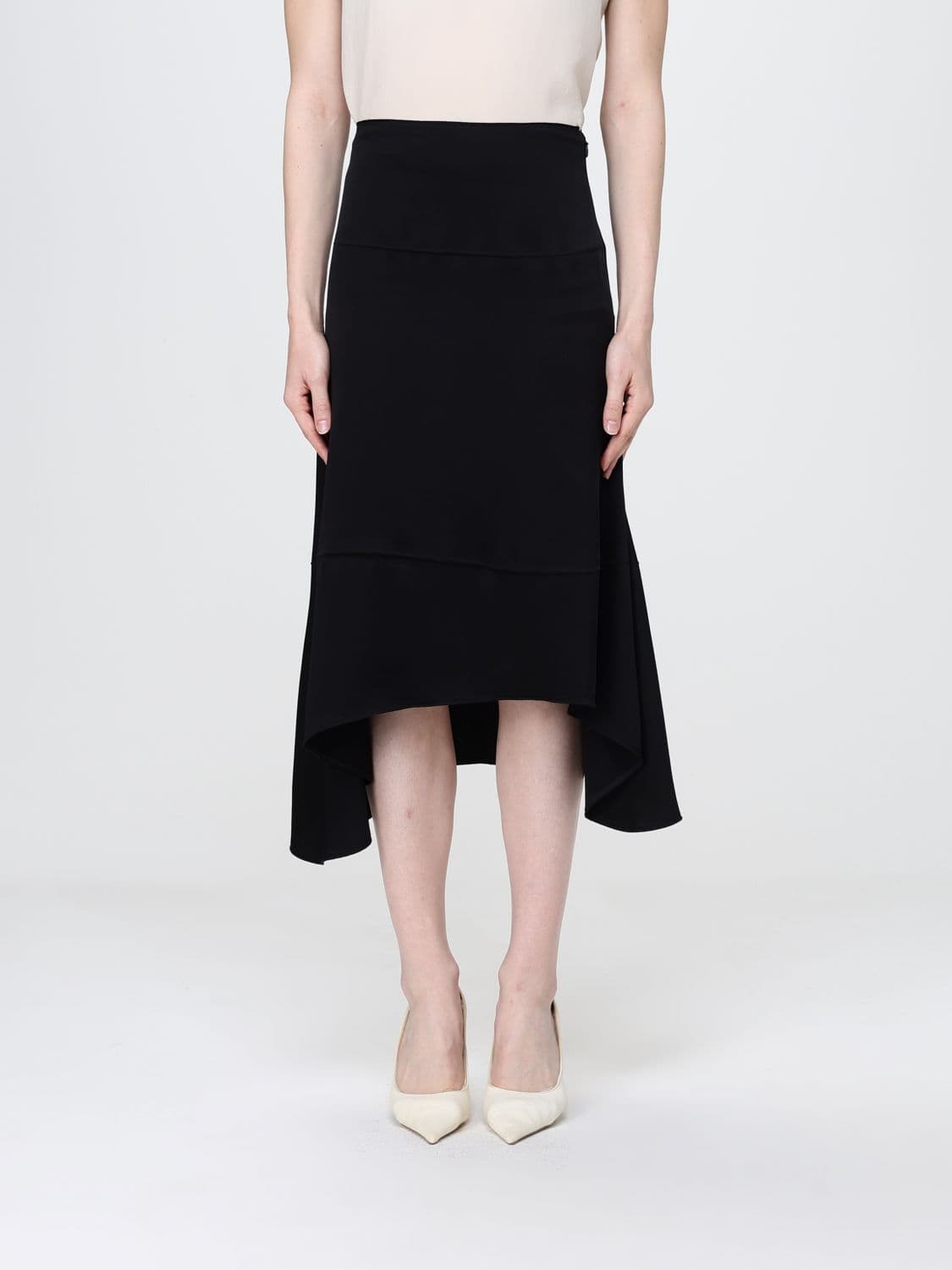 Victoria Victoria Beckham Asymmetric High-Waisted Satin Mini Skirt