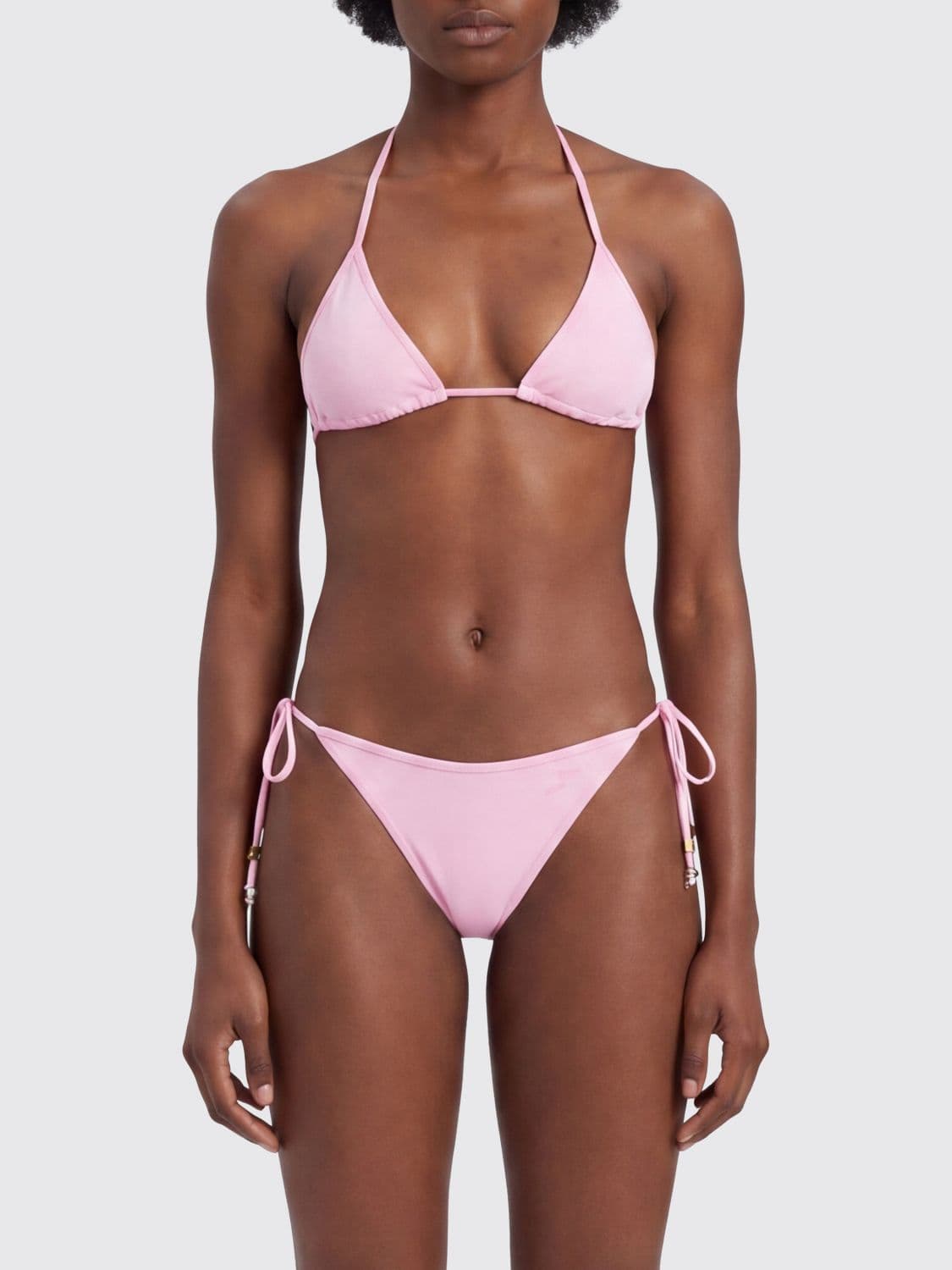 Jacquemus Triangle Bikini Top in Technical Fabric with Thin Straps · S