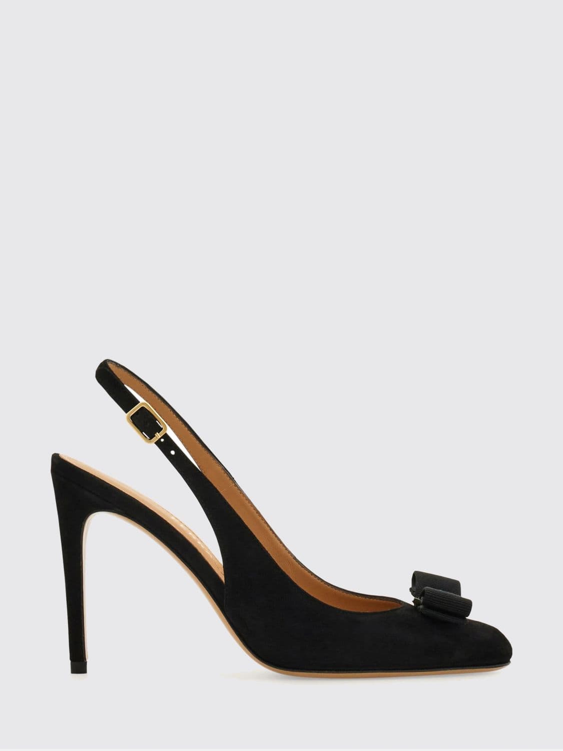 Ferragamo Vara Suede Slingback Pumps with Bow Detail and High Heel