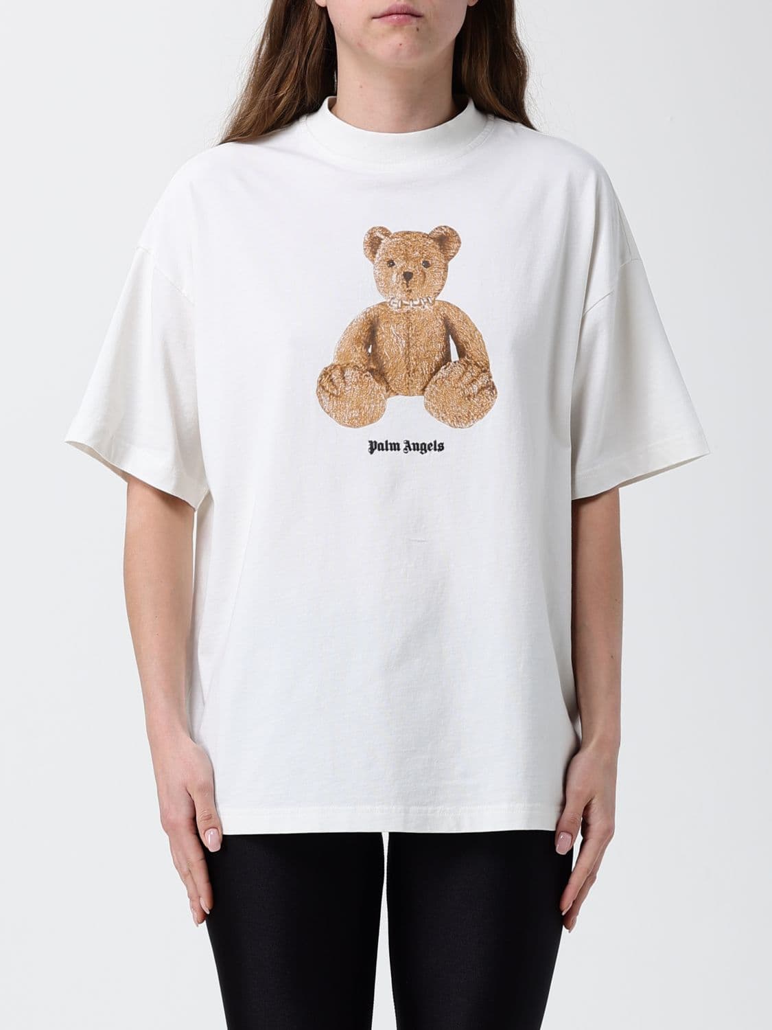 Palm Angels Cotton T-shirts with Teddy Print