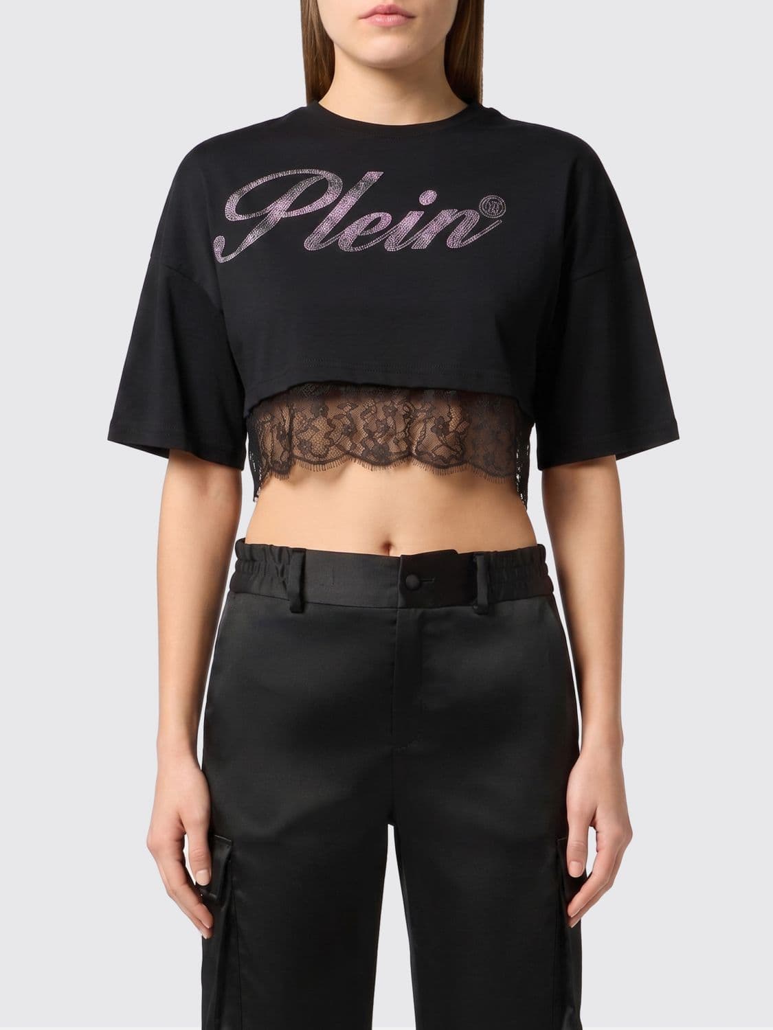 Philipp Plein Cotton Crew-Neck T-Shirt with Logo