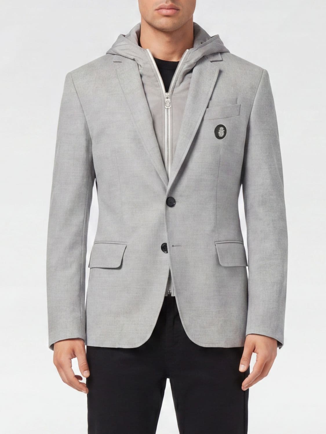 Billionaire Single-Breasted Hooded Blazer