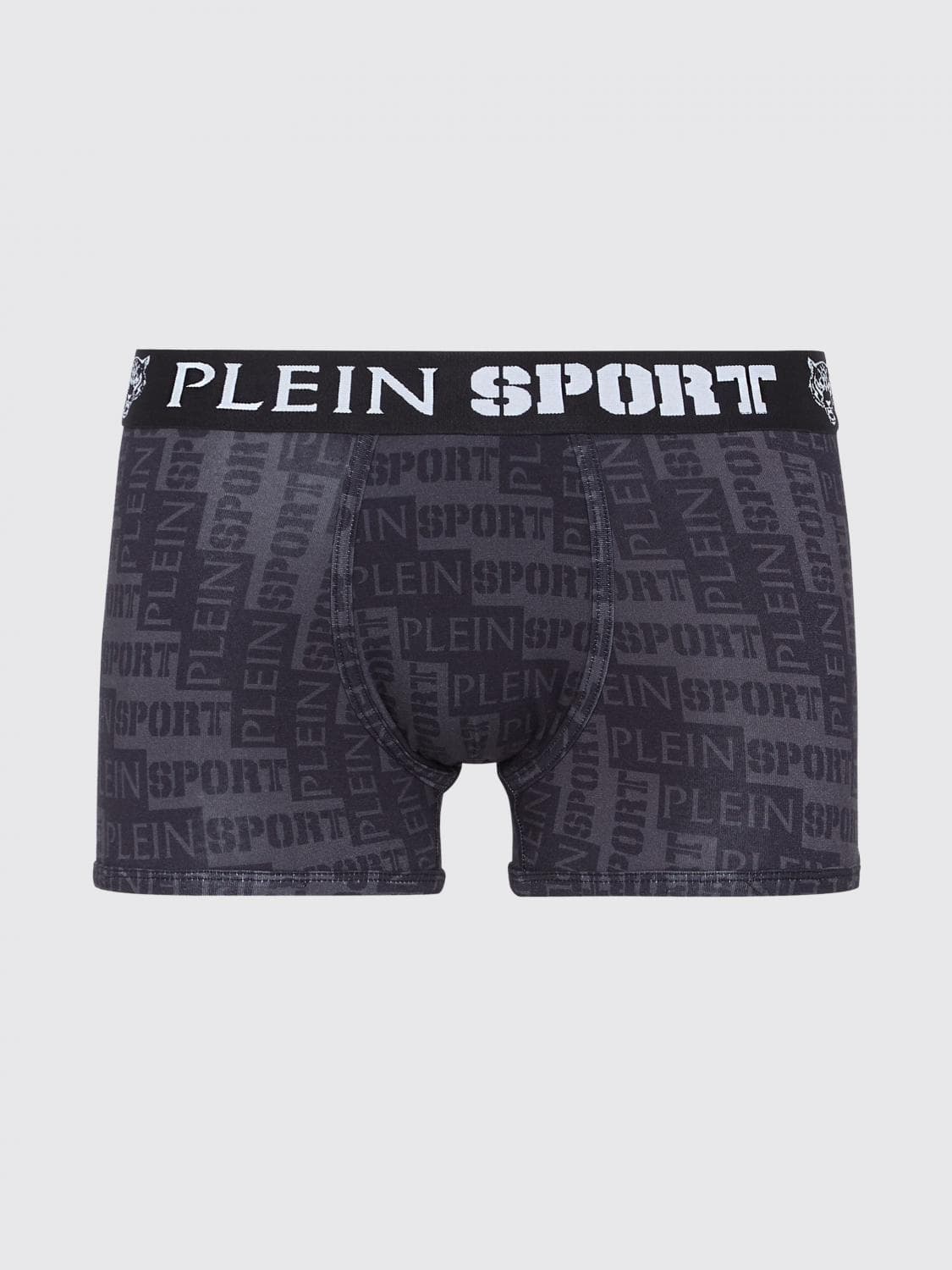 Plein Sport Stretch Cotton Blend Boxer Shorts with Lettering Print Philipp Plein