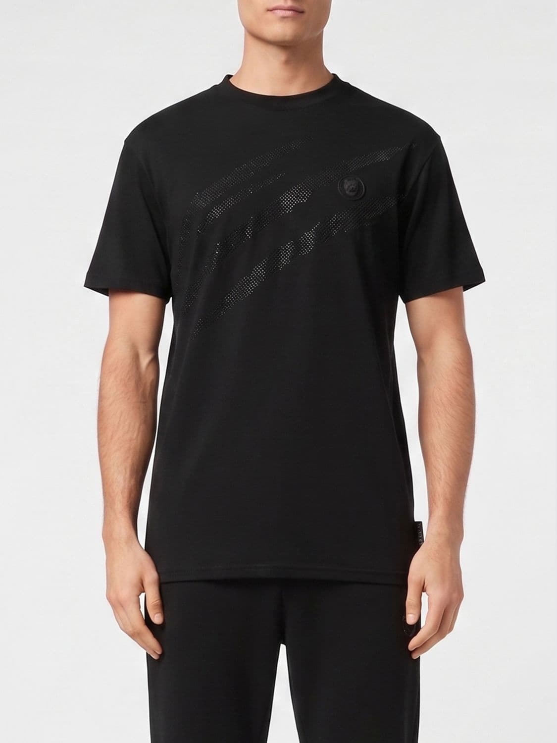 Plein Sport Cotton T-Shirt with Rhinestone Logo