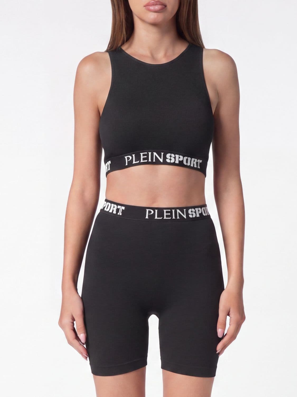 Plein Sport Technical Stretch Fabric Crop Top