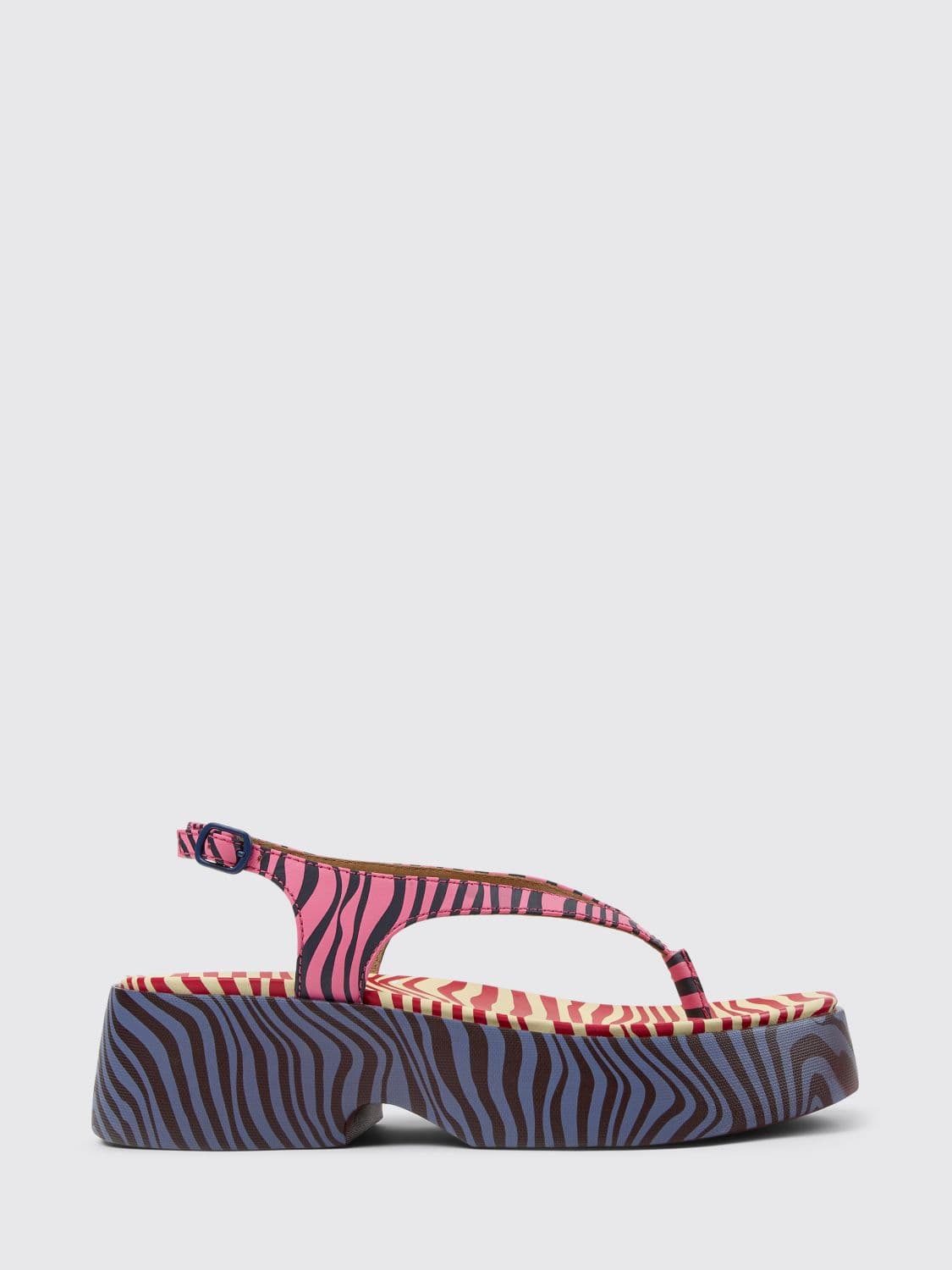 Camper Tasha Zebra Print Leather Sandal