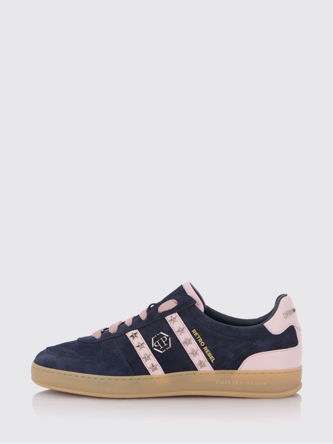Philipp Plein Retro Rebel Suede Sneakers with Applied Stars