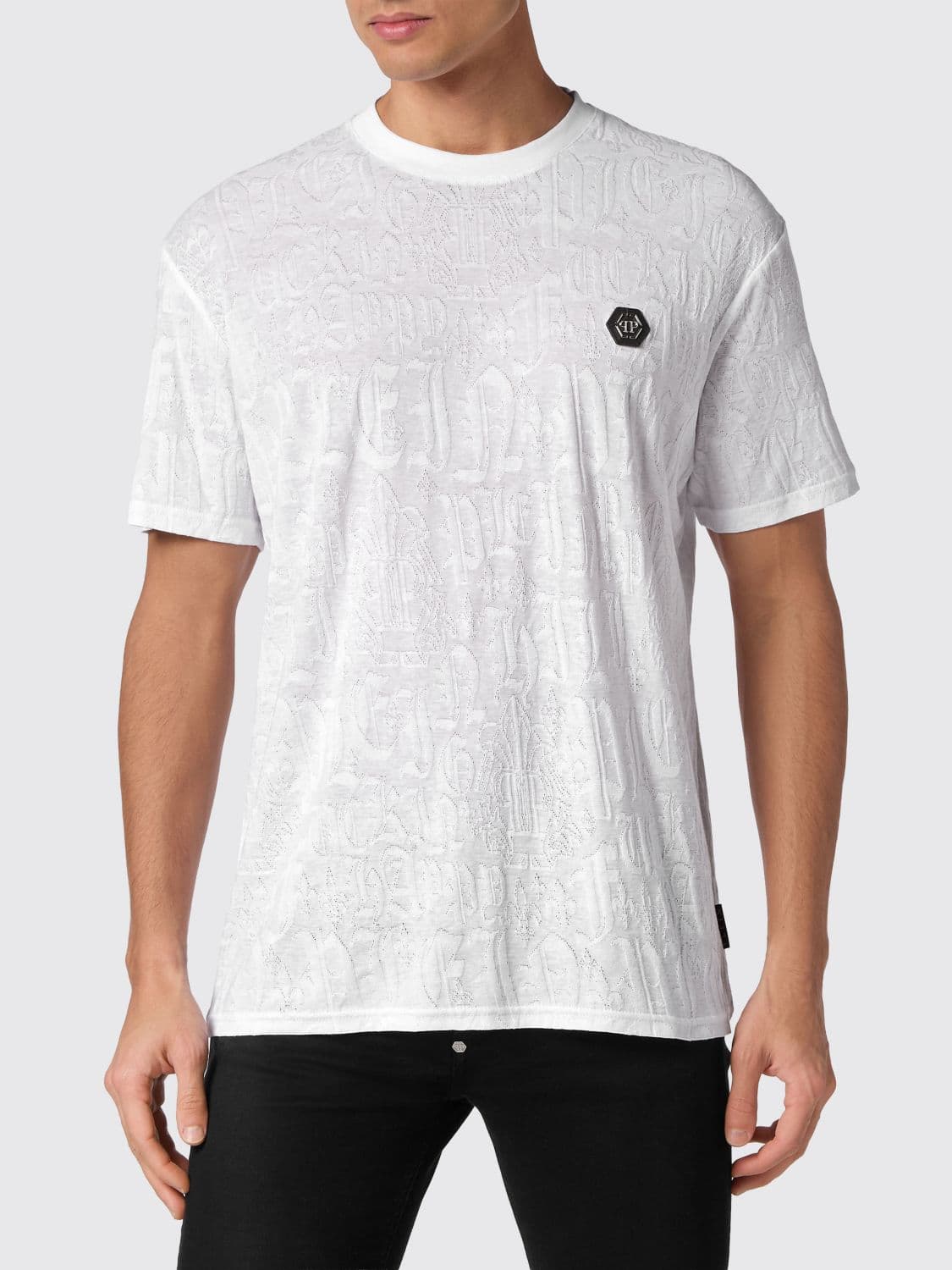 Philipp Plein Cotton T-Shirt with PP Monogram