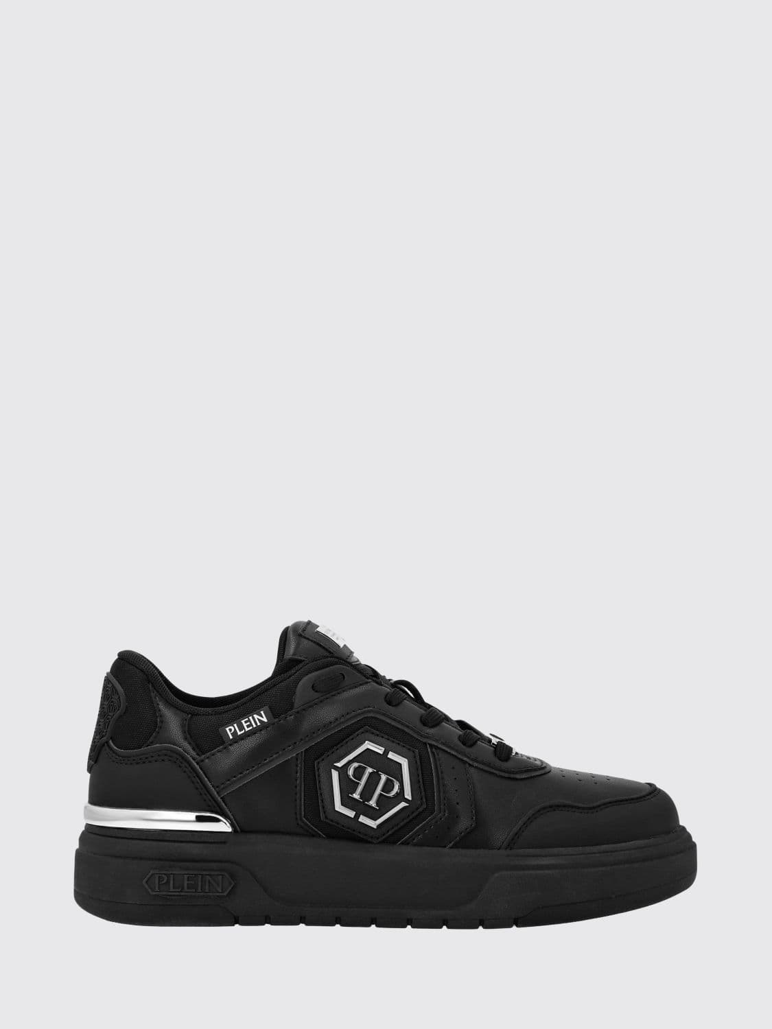 Philipp Plein Leather and Mesh Sneakers