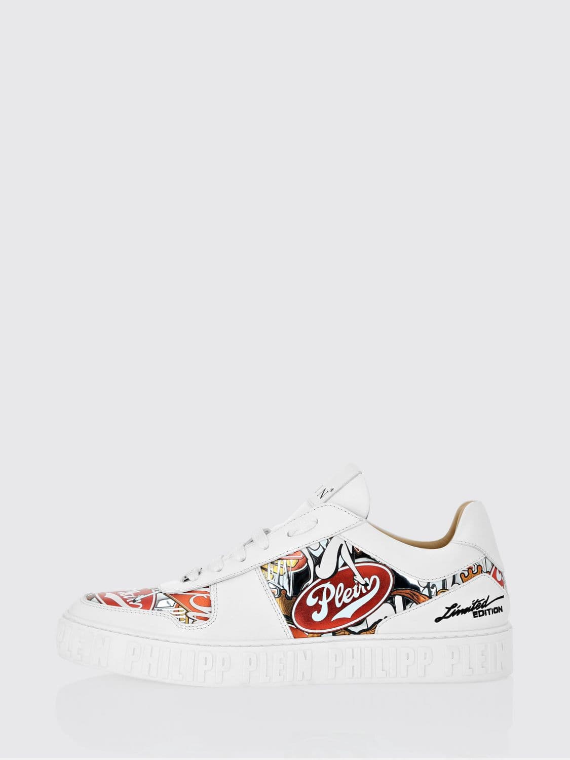 Philipp Plein Notorious Leather Sneakers with Graphic Print